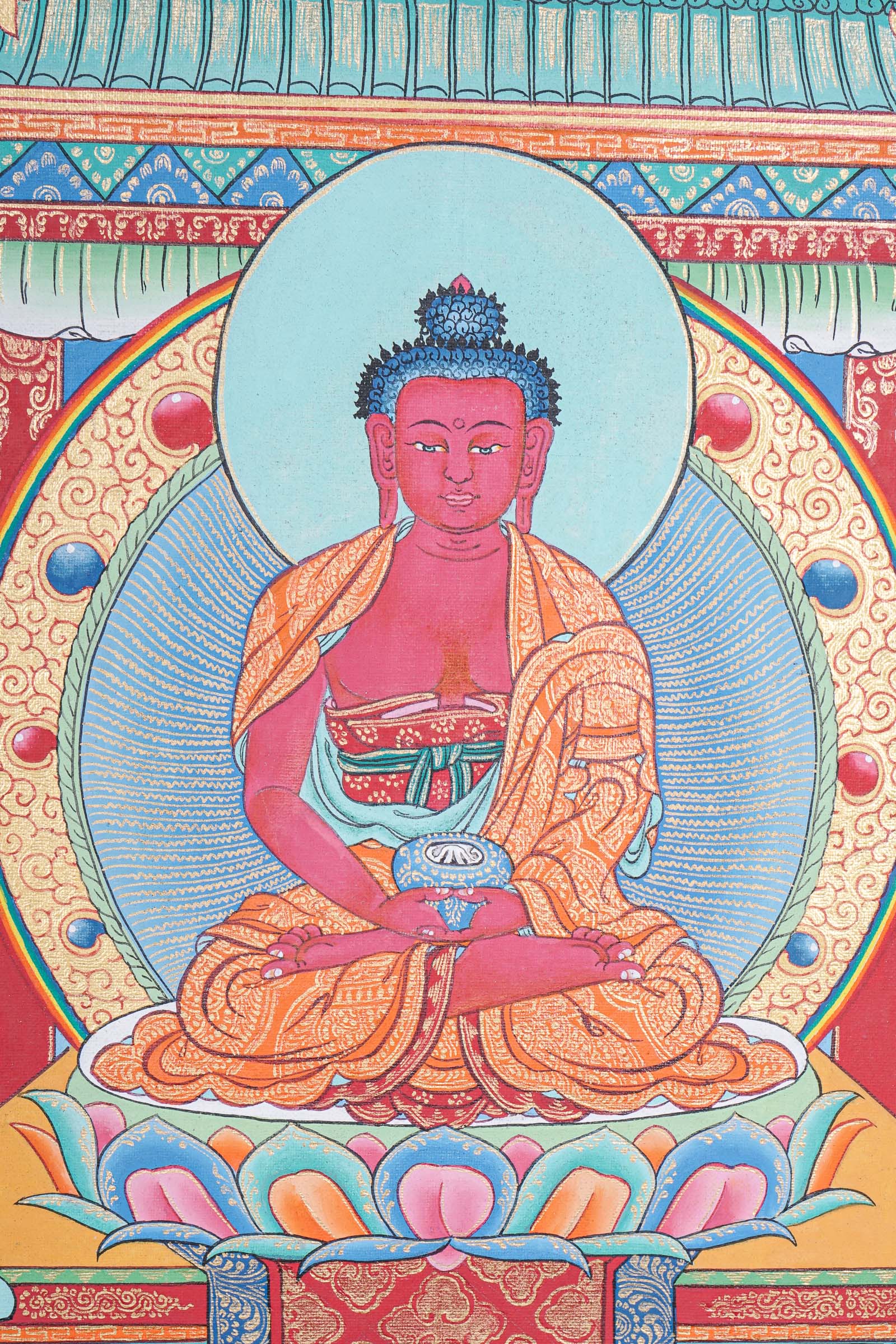 Amitabha Temple Thangka Painting for meditation and spirituality.