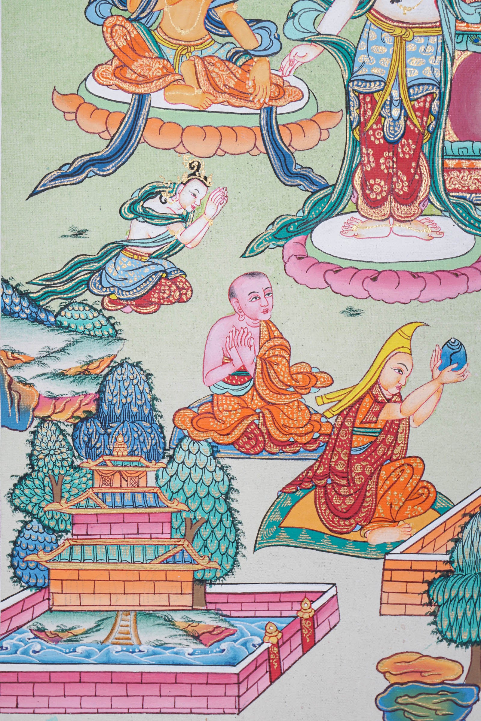 Amitabha Temple Thangka Painting for meditation and spirituality.