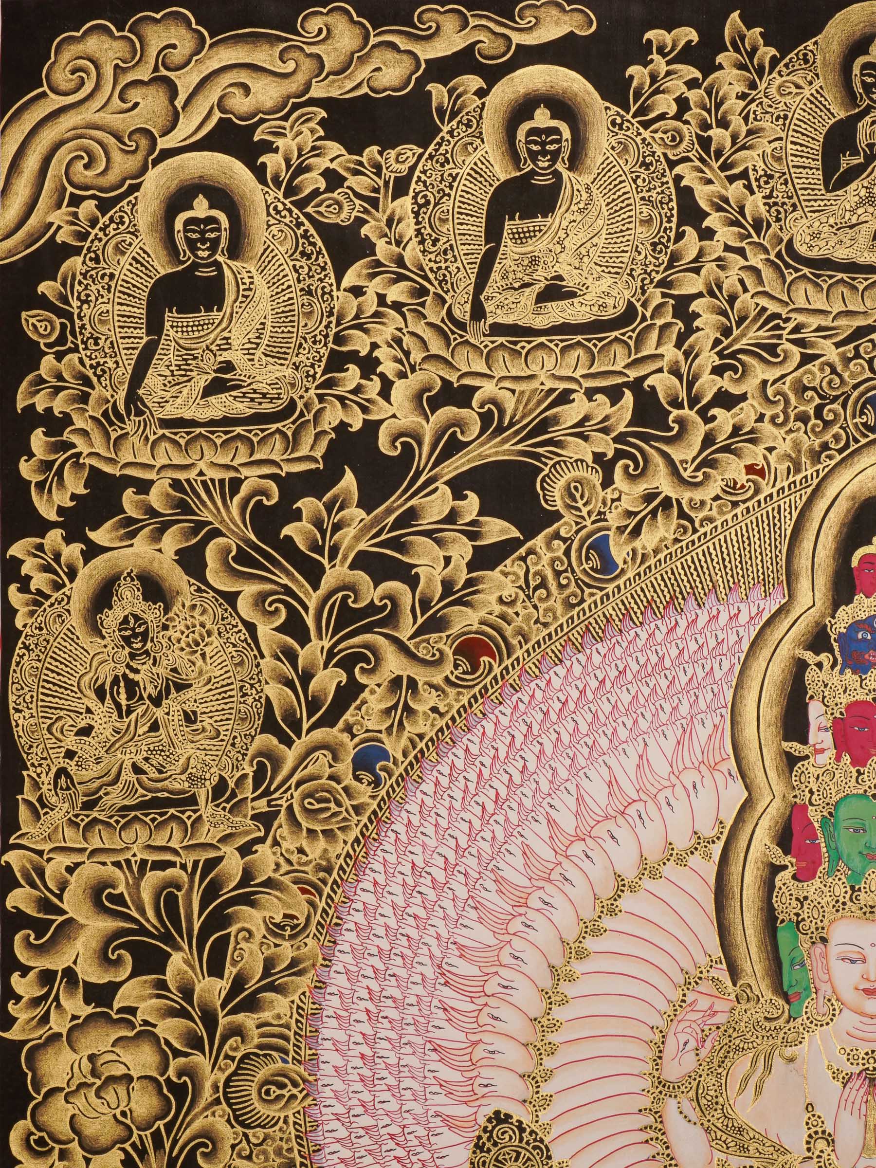 Avalokeshvara Thangka paintings Handmade Thangka