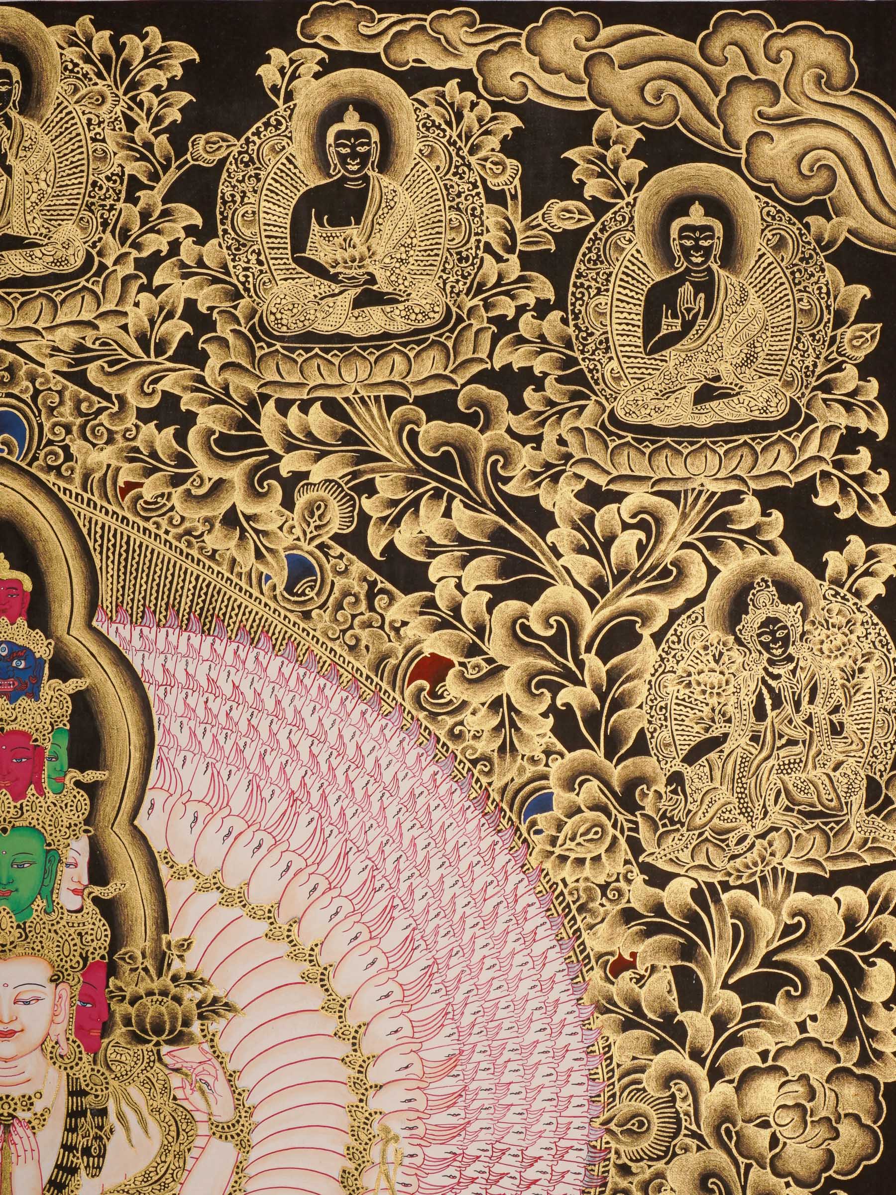 Avalokeshvara Thangka paintings Handmade Thangka