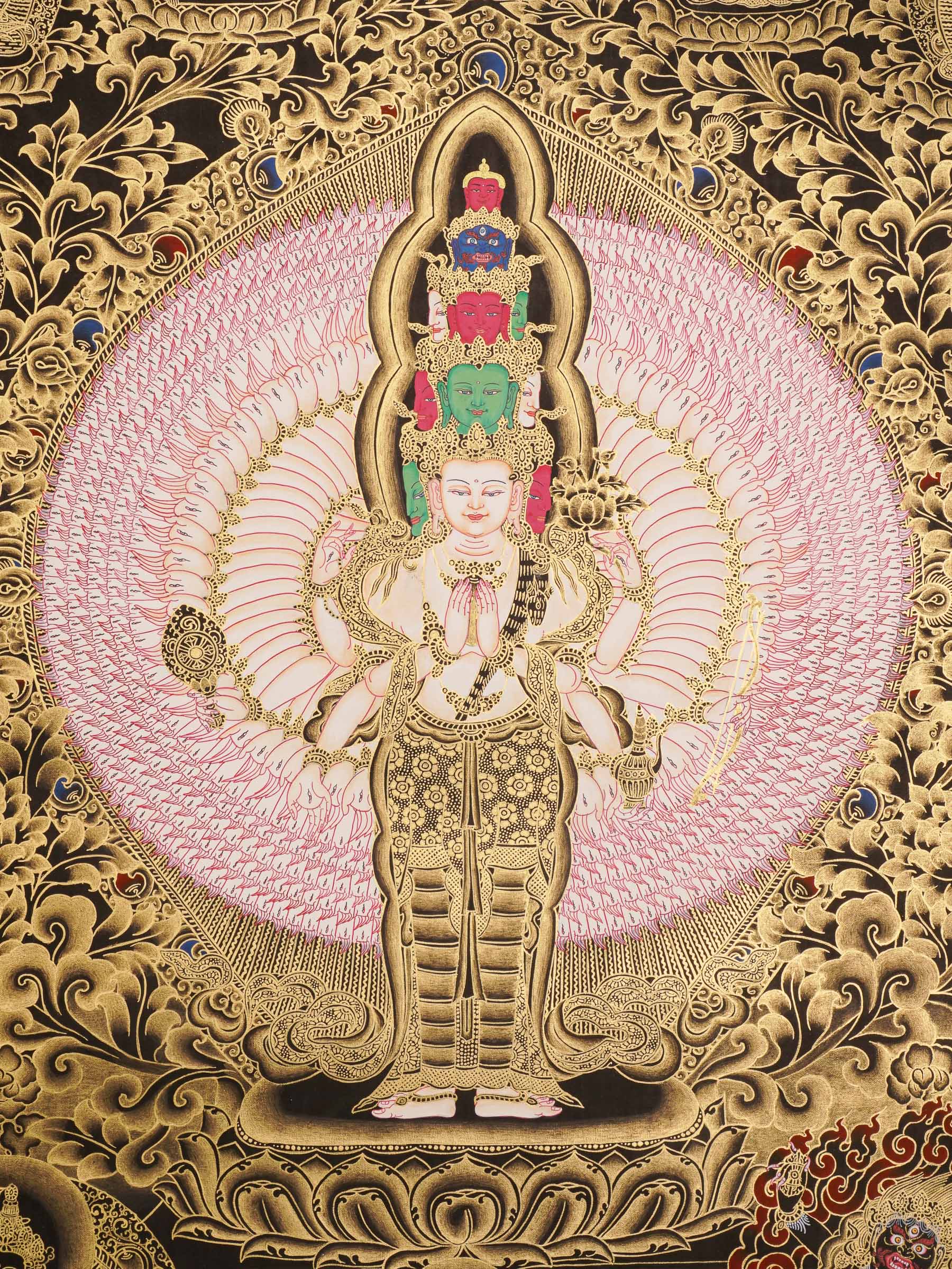 Avalokeshvara Thangka paintings Handmade Thangka