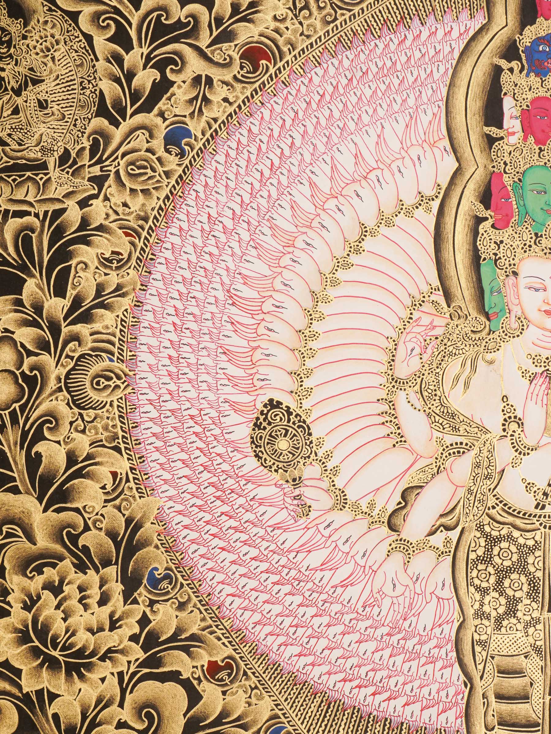 Avalokeshvara Thangka paintings Handmade Thangka