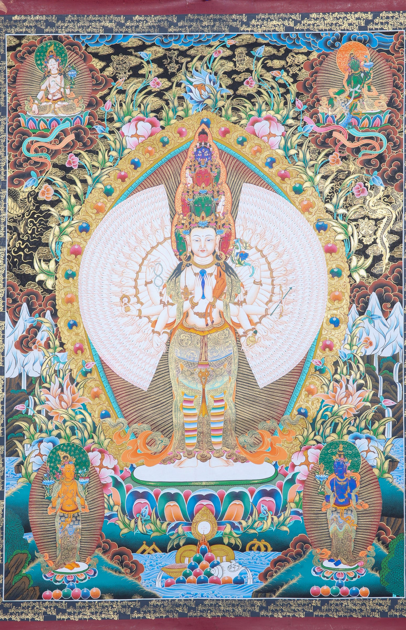  Avalokiteshvara Thangka Painting  for spiritual growth.
