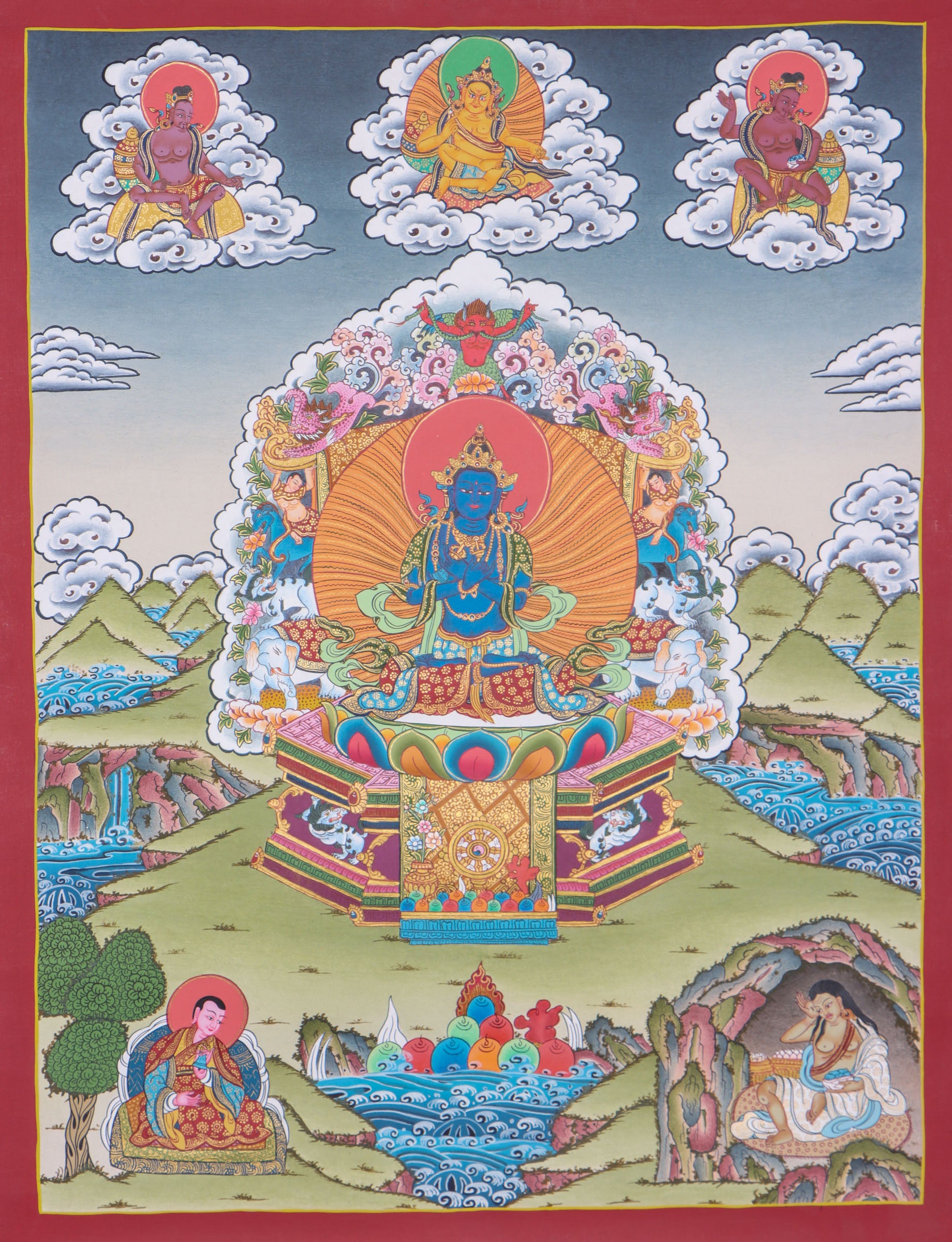 Vajradhara Thangka for spirituality and meditation .