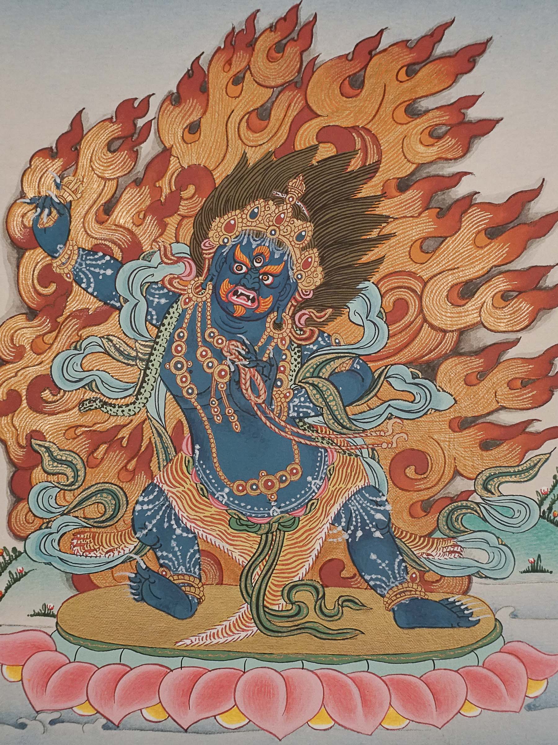 Bajrapani Thangka Painting - Handpainted Art