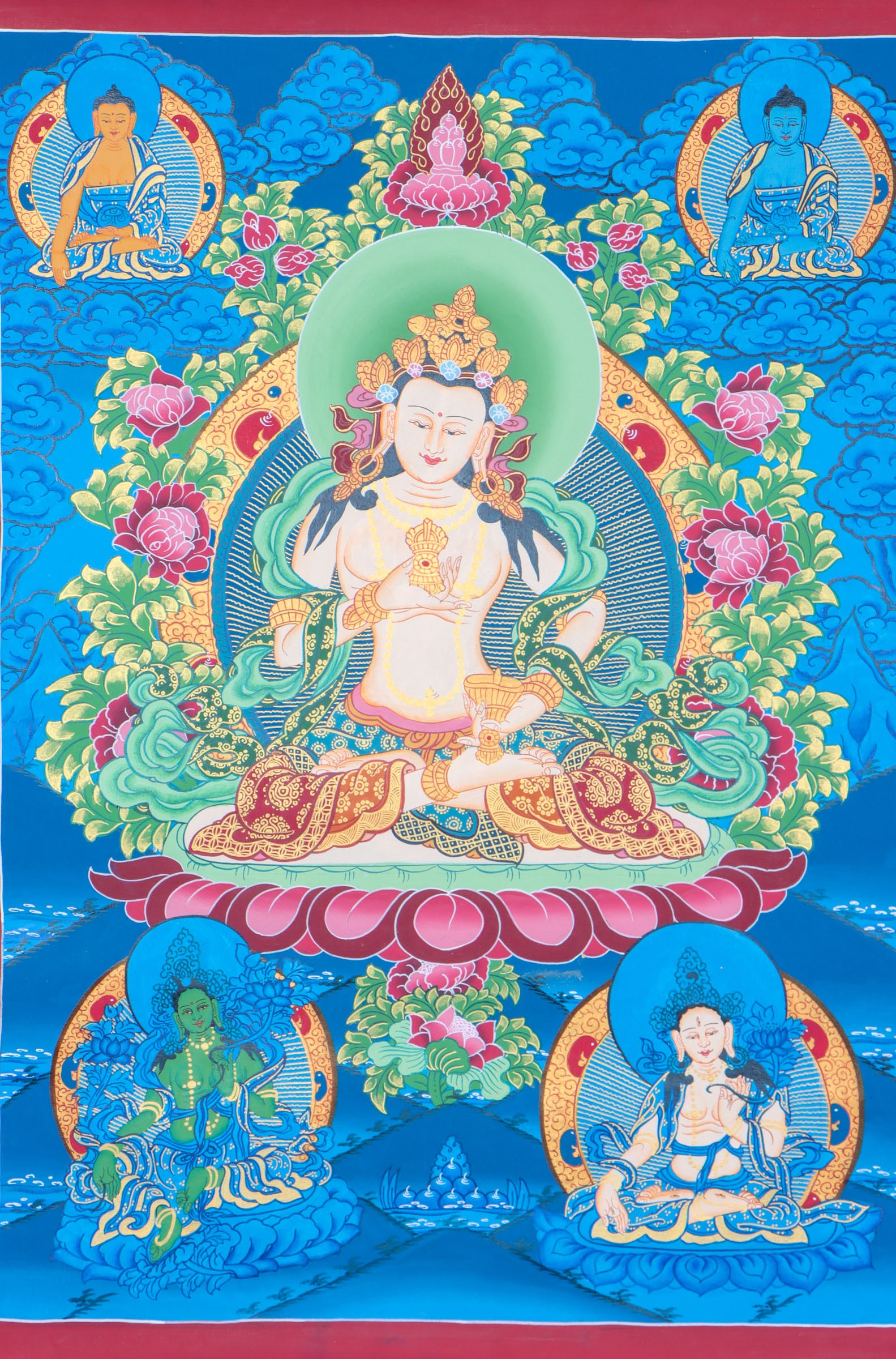 Bajrasattva Thangka for  healing of emotional wounds, purifying the mind, and bringing about positive changes in one's life. 