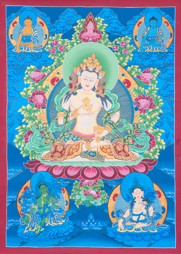 Bajrasattva Thangka for  healing of emotional wounds, purifying the mind, and bringing about positive changes in one's life. 