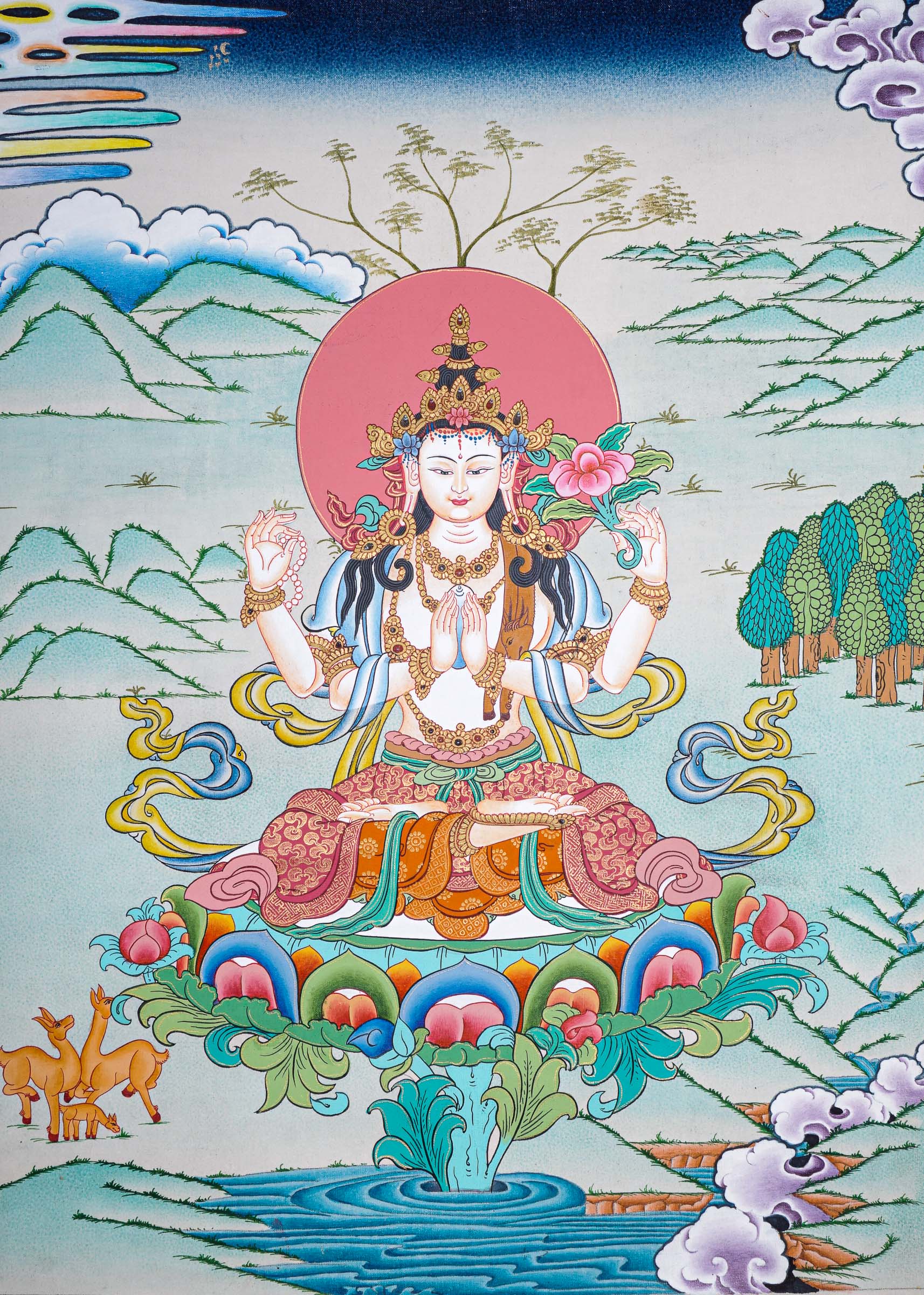 Chengresi Thangka Painting