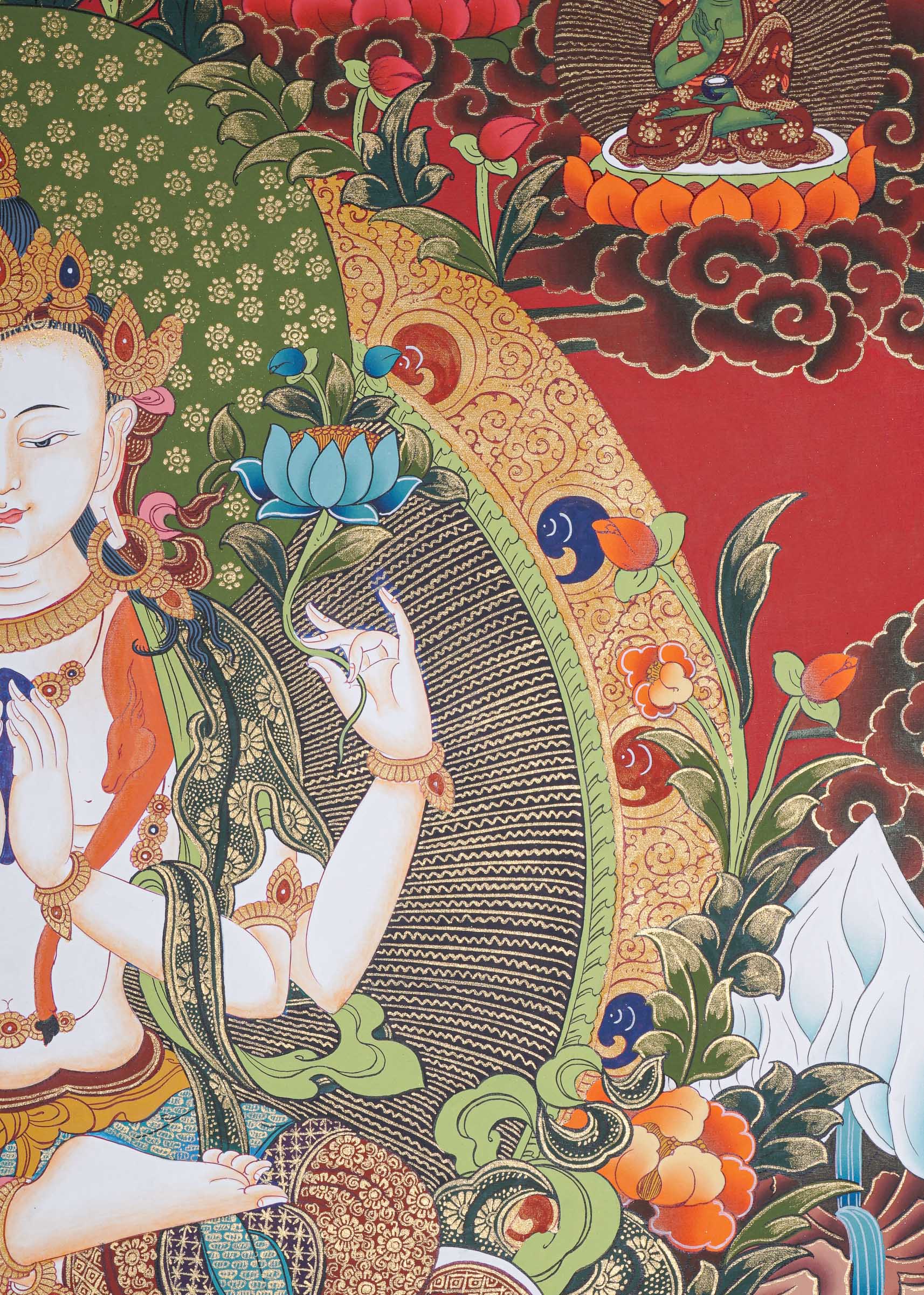 Chengresi Thangka Painting for wall hanging decor.