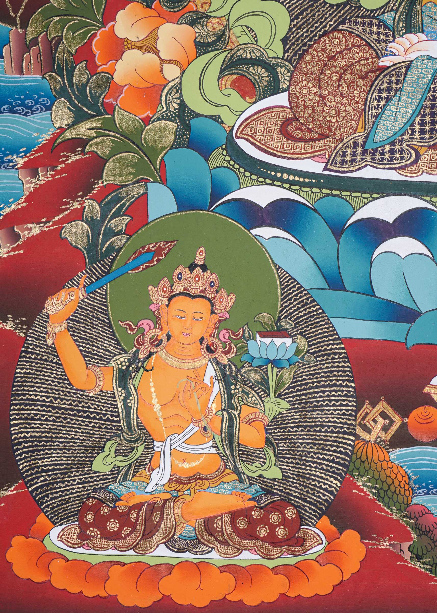 Chengresi Thangka Painting for wall hanging decor.