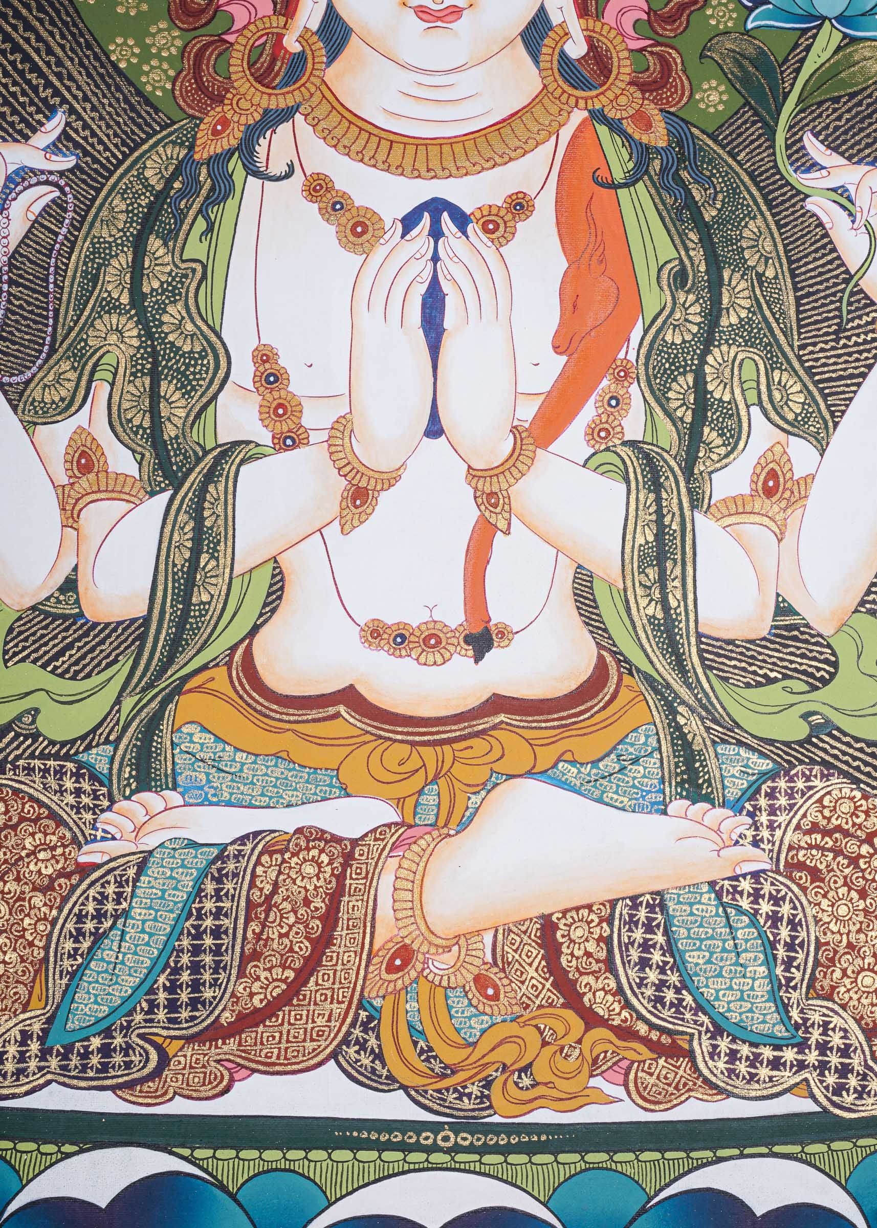 Chengresi Thangka Painting for wall hanging decor.