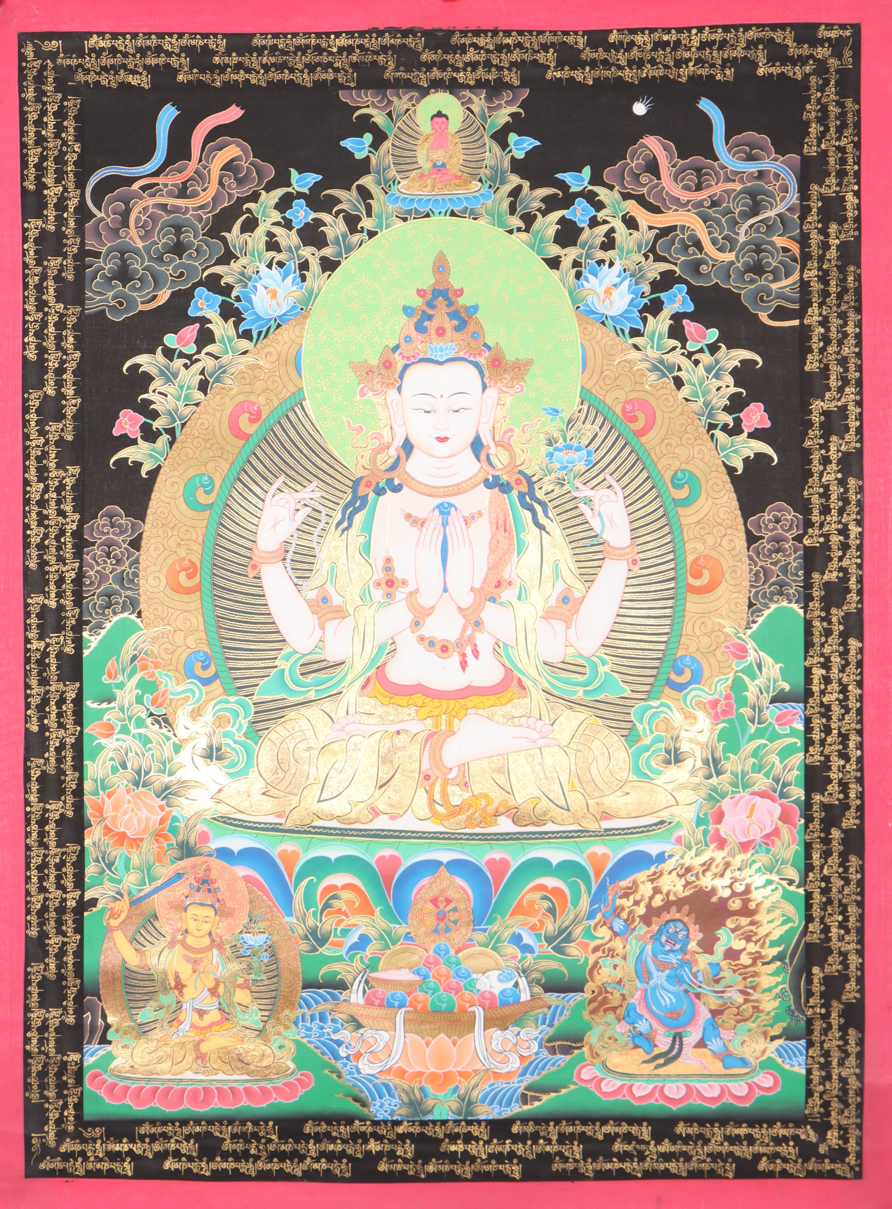 Chengresi Thangka for meditation and prayer.