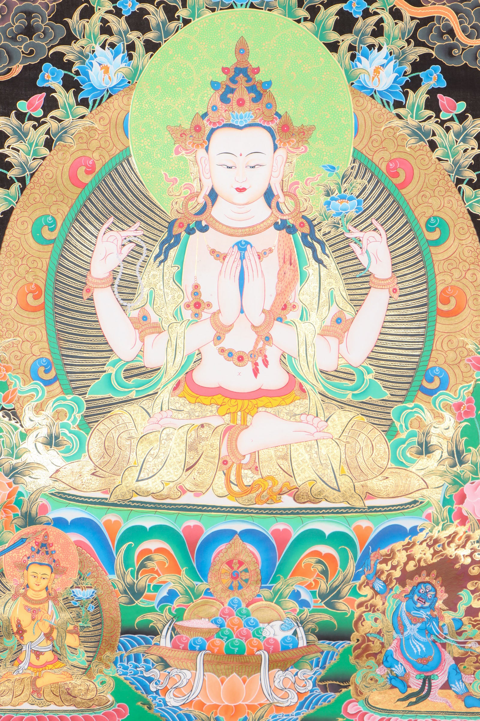 Chengresi Thangka for meditation and prayer.