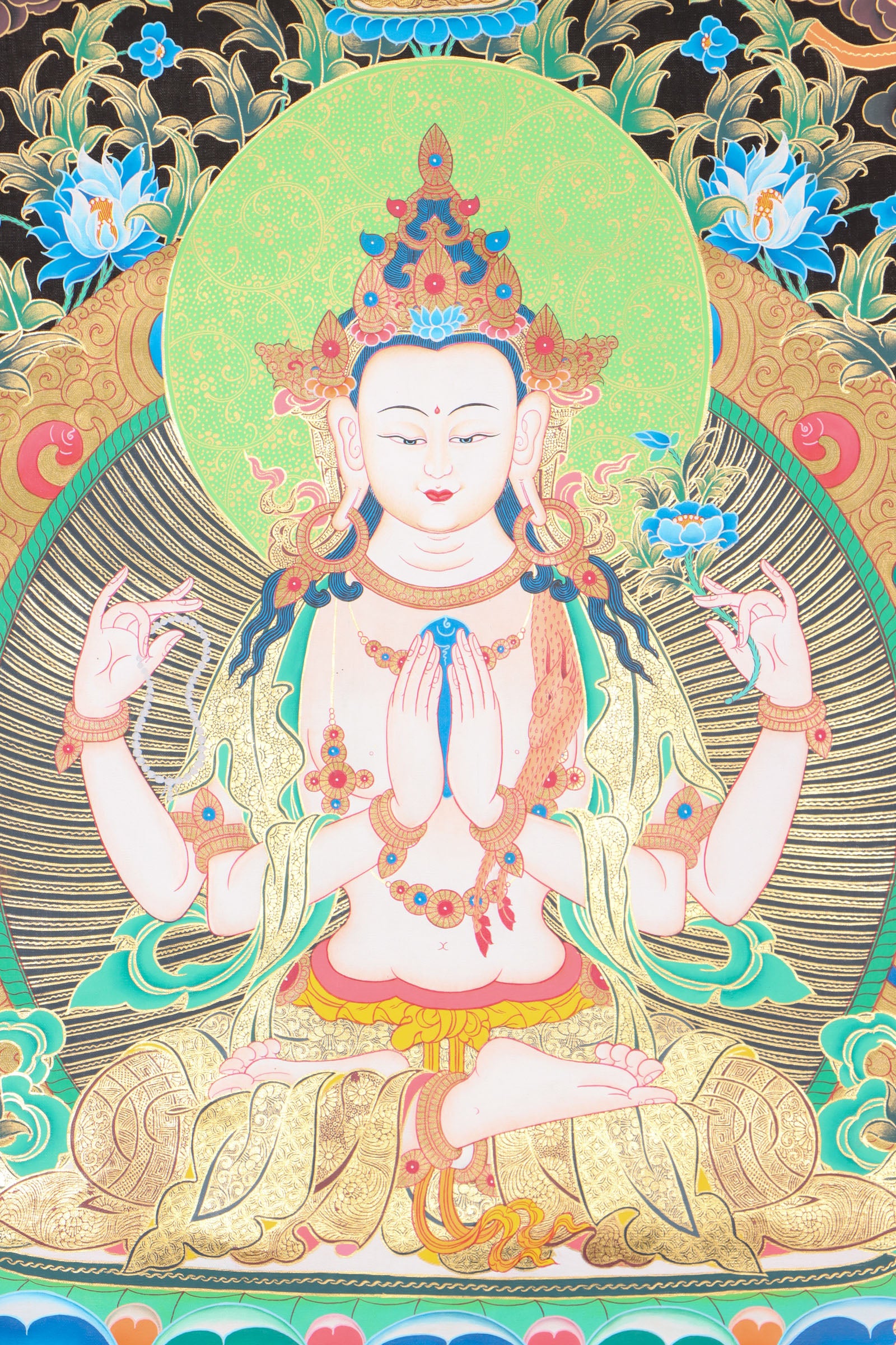 Chengresi Thangka for meditation and prayer.