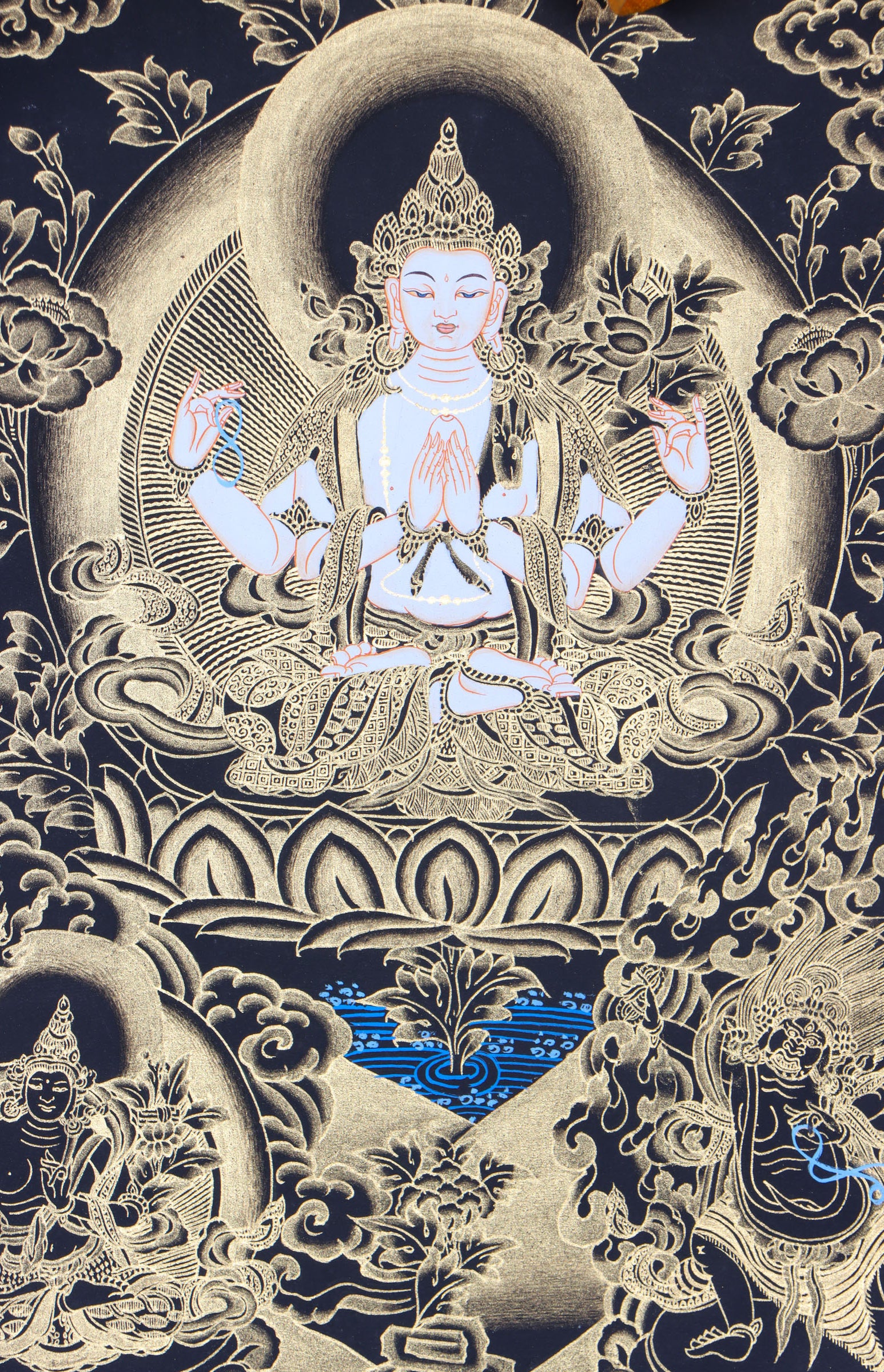 Chengresi Brocade Thangka for meditation.