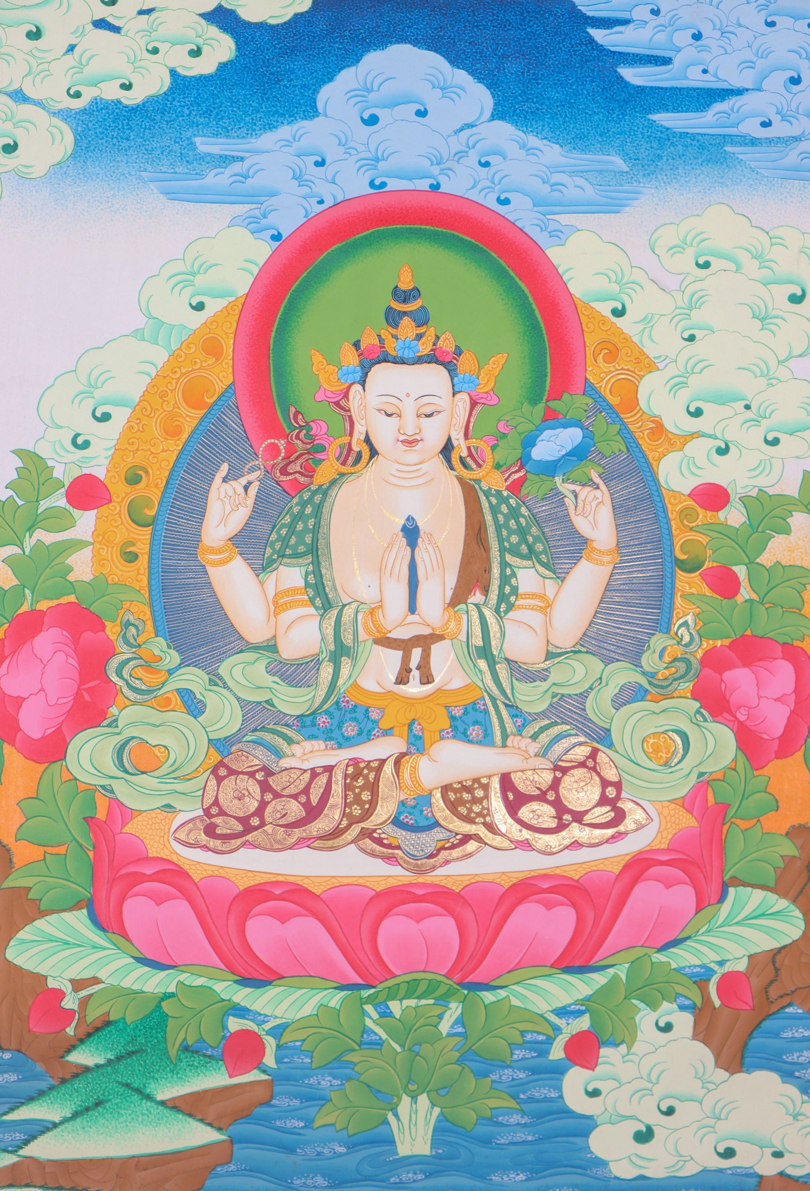 Chengresi Thangka Painting for spirituality.