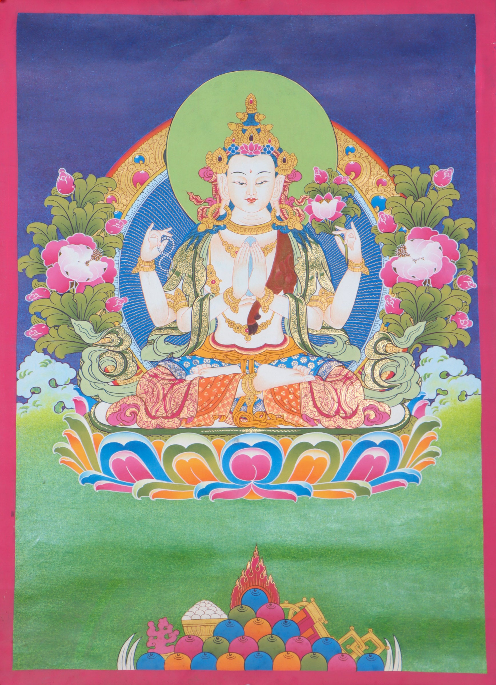 Chengresi Thangka Painting - Lucky Thanka