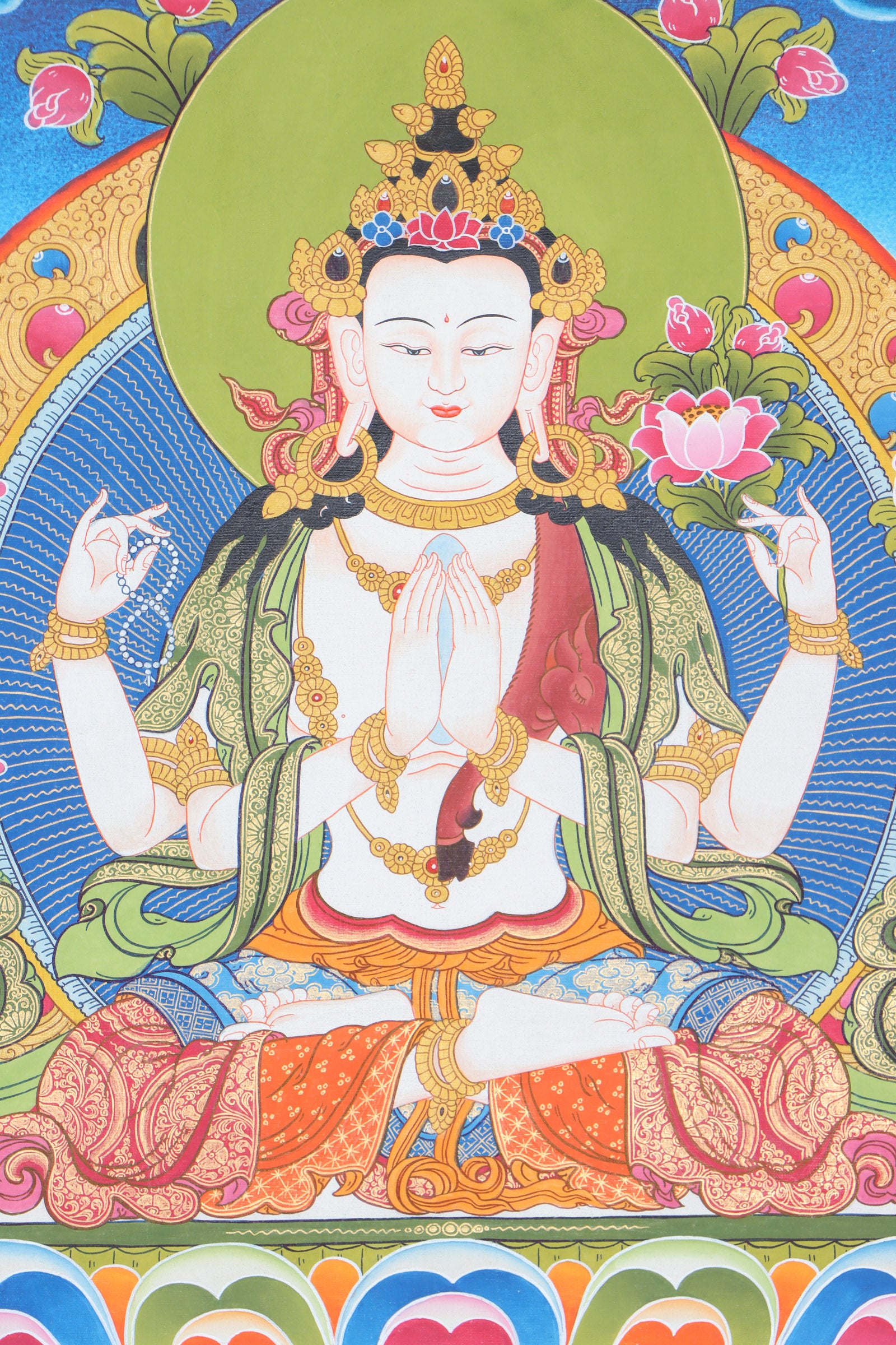  Chengresi Thangka Painting for prayer.