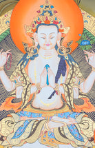 Chengresi Thangka Painting - Handpainted Art