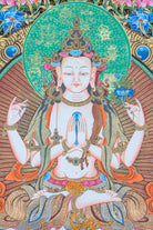 Chengresi Thangka Painting for wall hanging decor.