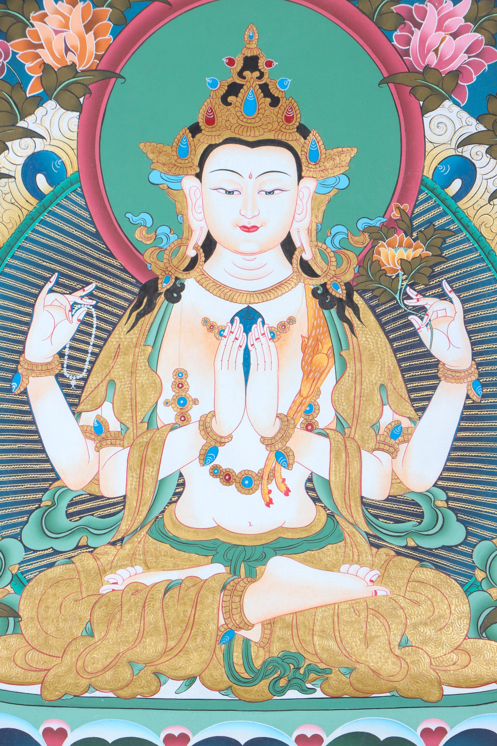  Chengresi thangka for wall hanging decor.