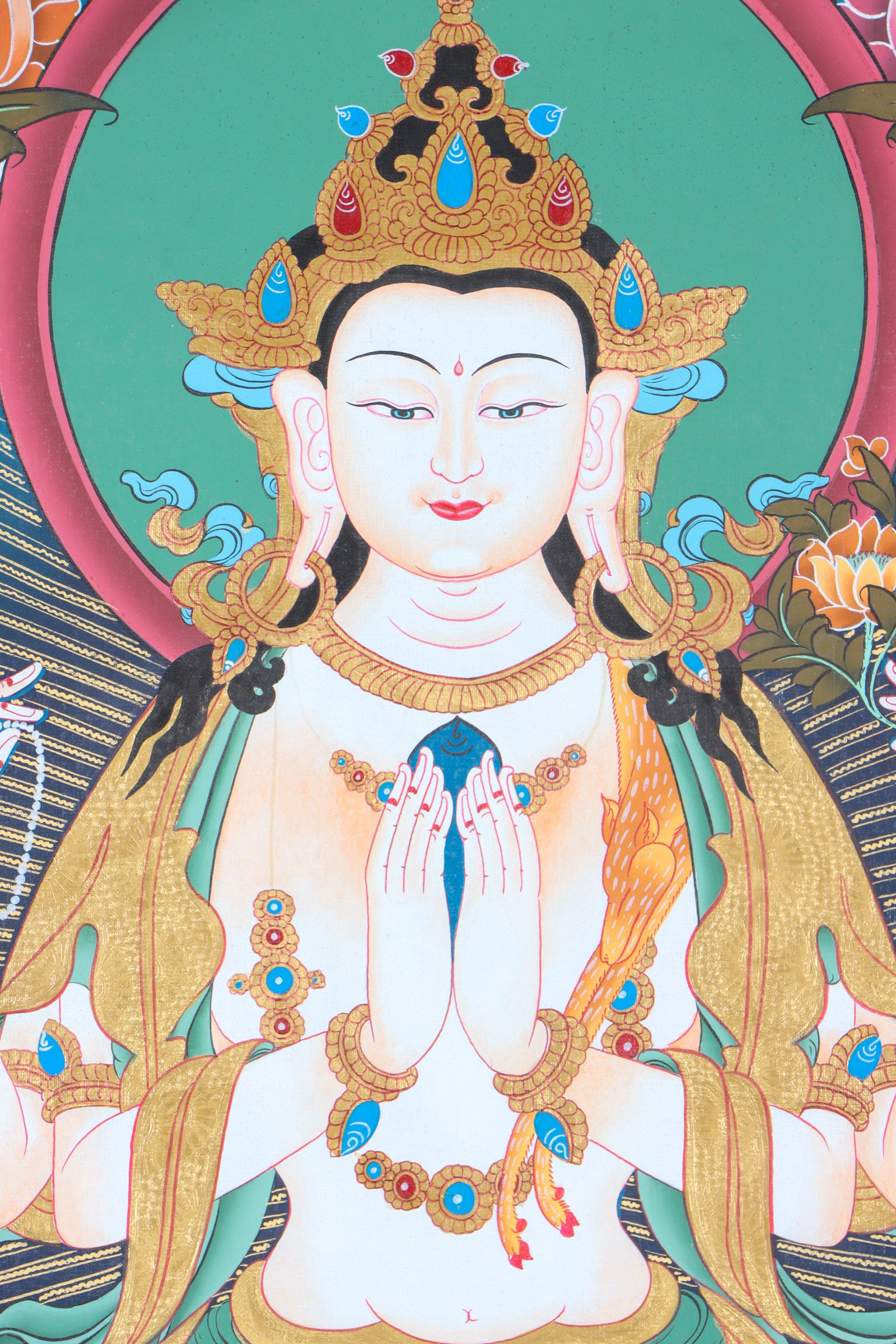  Chengresi thangka for wall hanging decor.