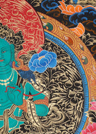 Green Tara Thangka Painting for wall hanging decor.