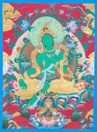 Green Tara Thangka Painting for religious rituals.