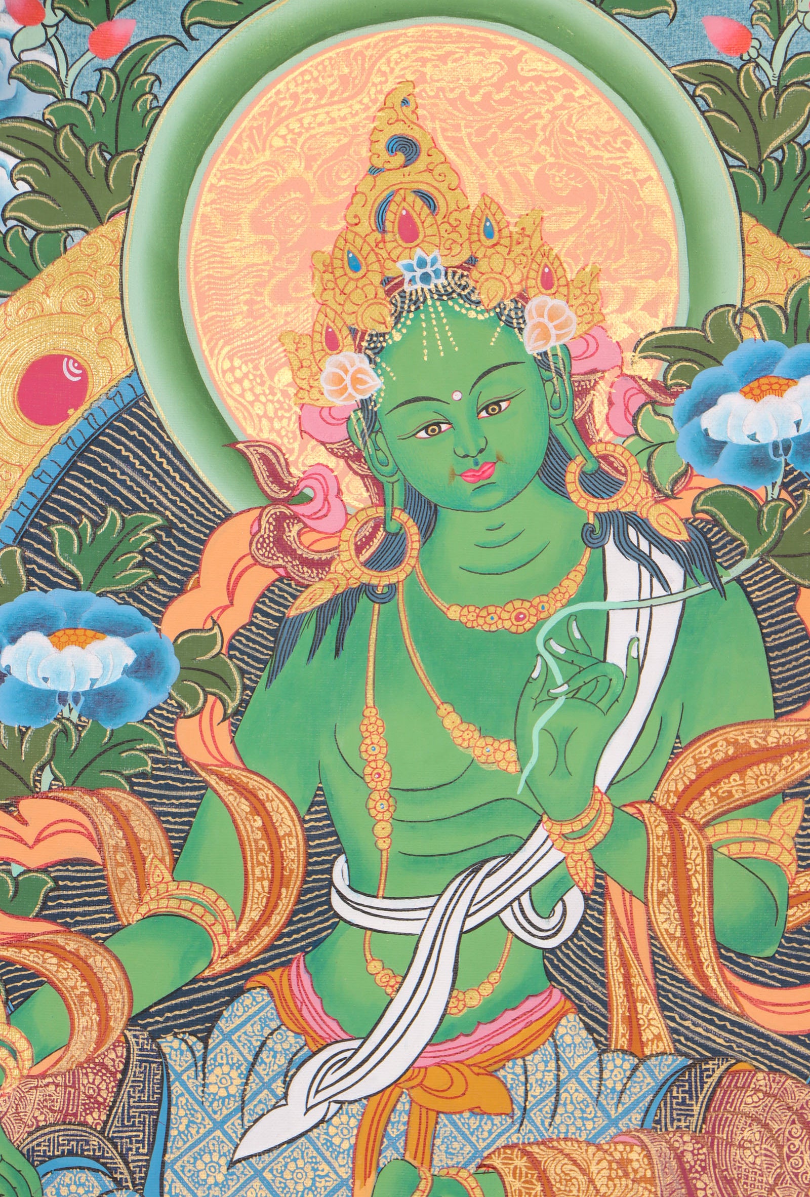 Green Tara Thangka for meditation.