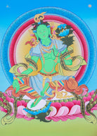 Green Tara Thangka Painting for spirituality.