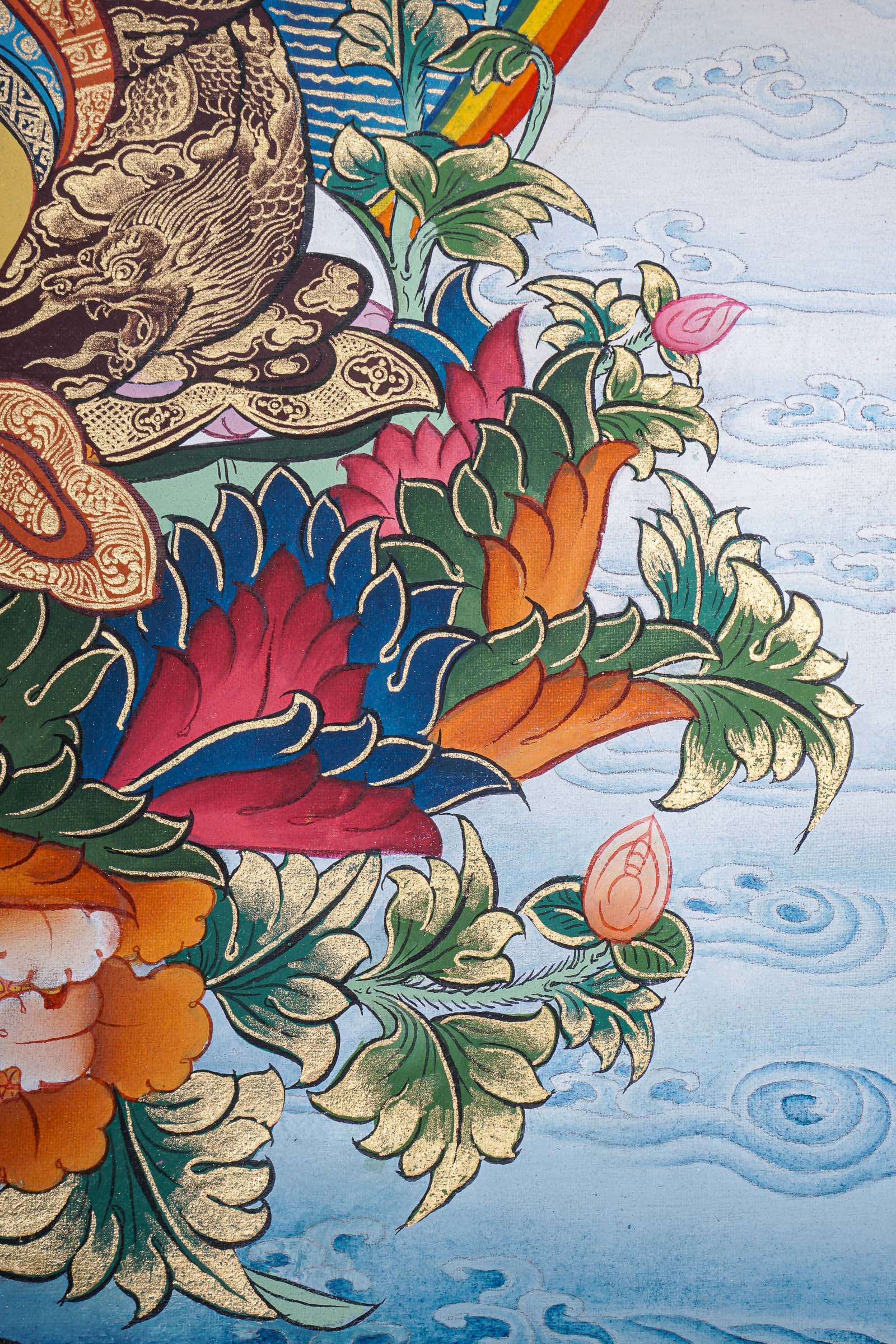 Guru Rinpoche Thangka Painting for prayer and meditation.