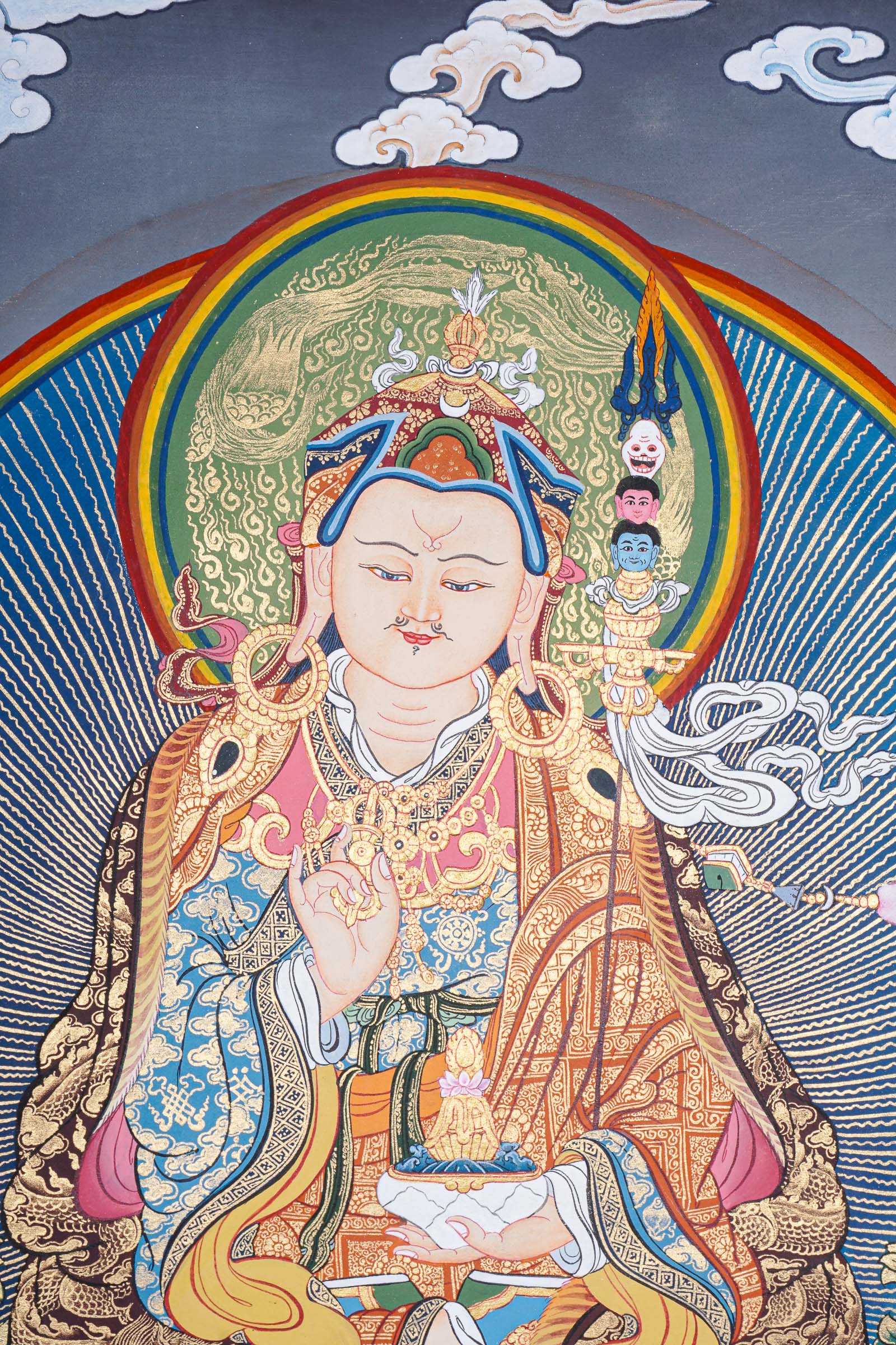 Guru Rinpoche Thangka Painting for prayer and meditation.