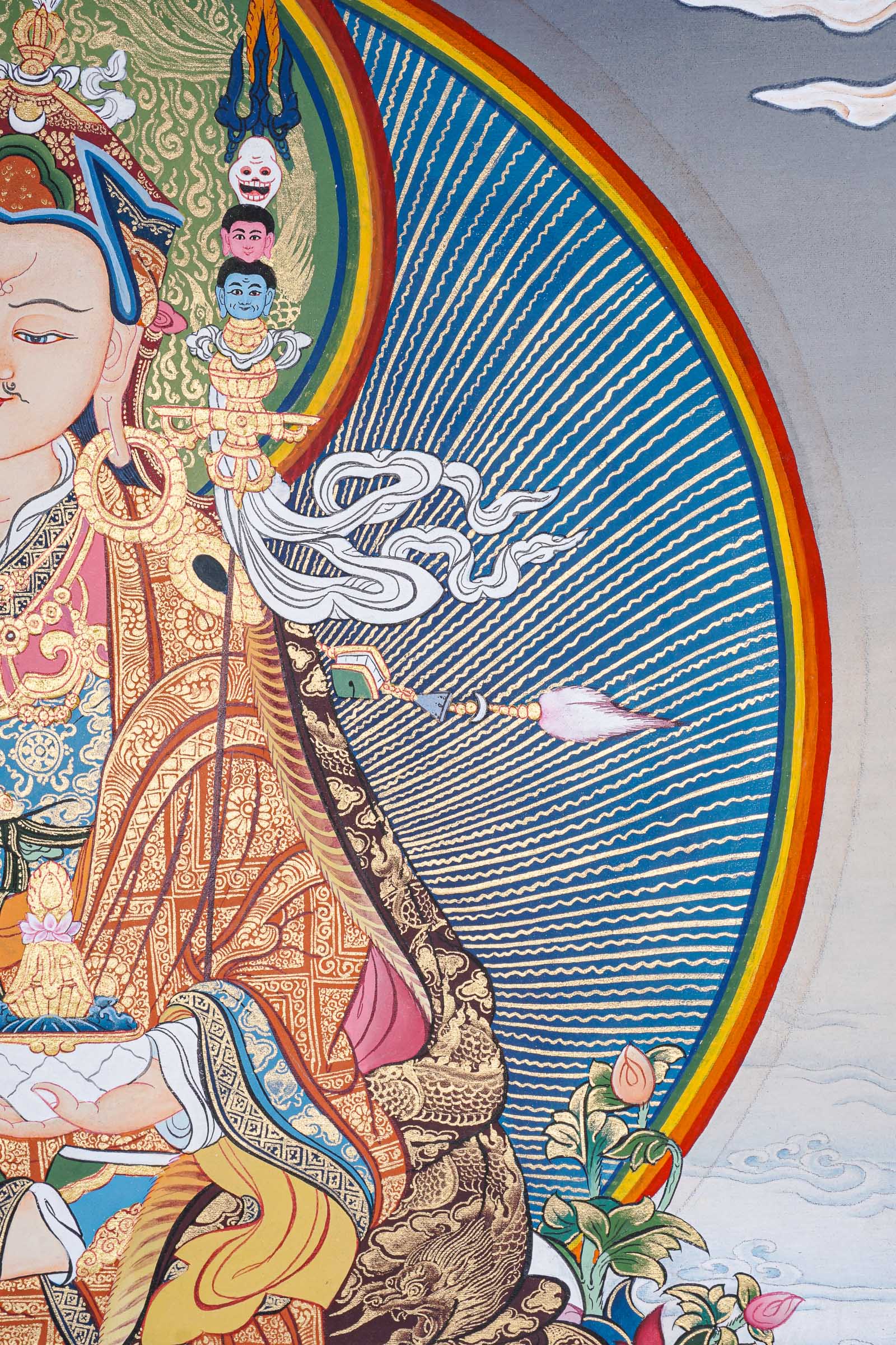 Guru Rinpoche Thangka Painting for prayer and meditation.