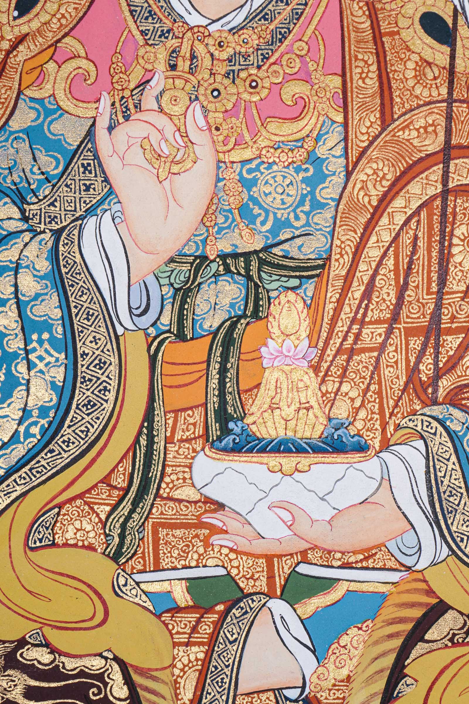 Guru Rinpoche Thangka Painting for prayer and meditation.