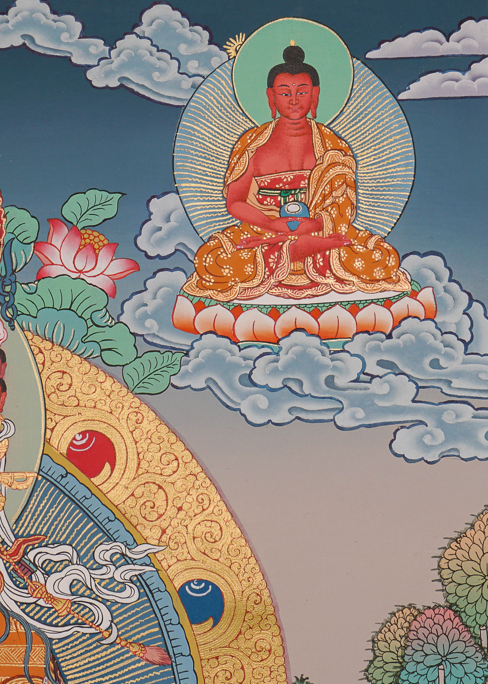 Guru Rinpoche Thangka Painting.