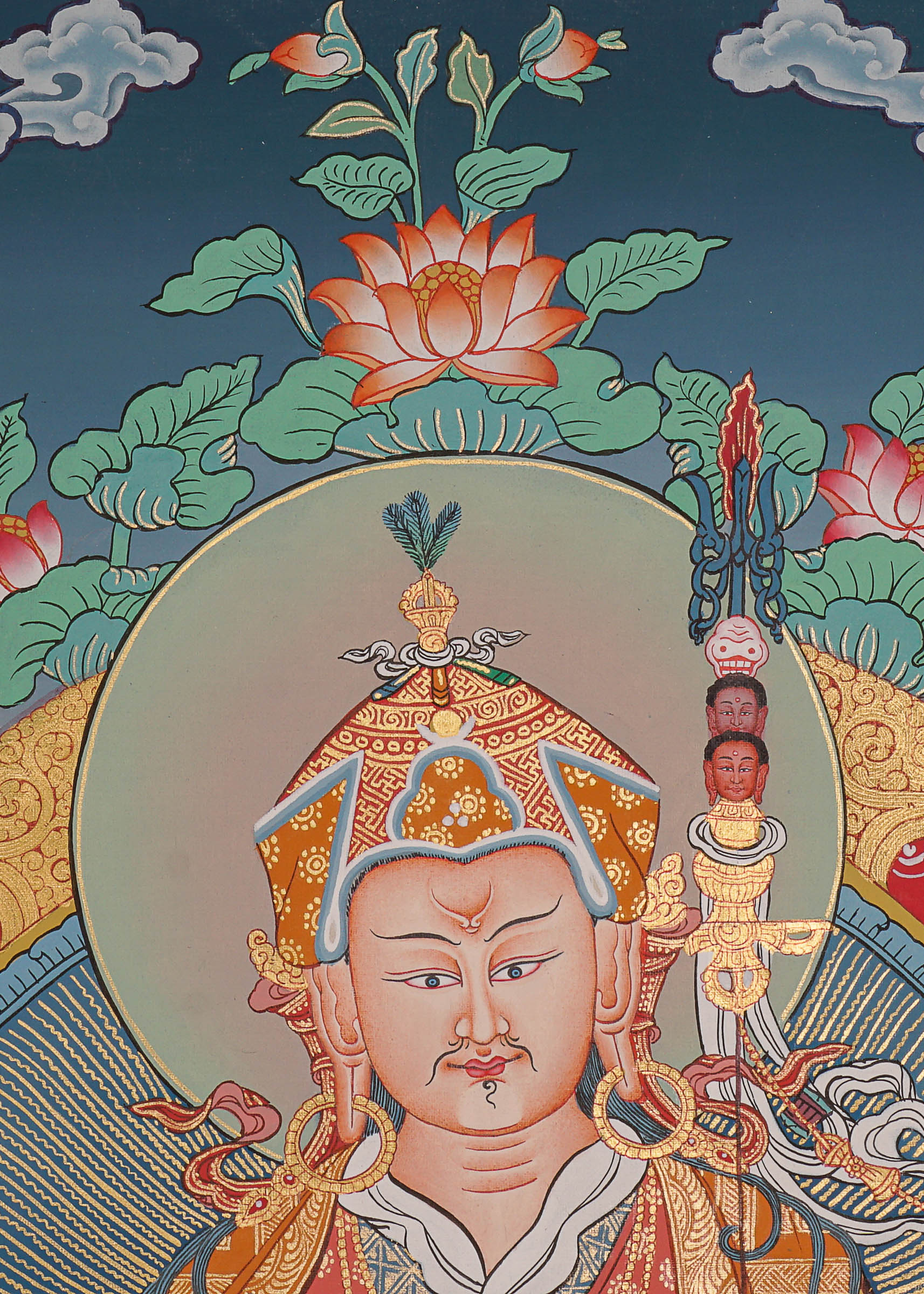 Guru Rinpoche Thangka Painting.