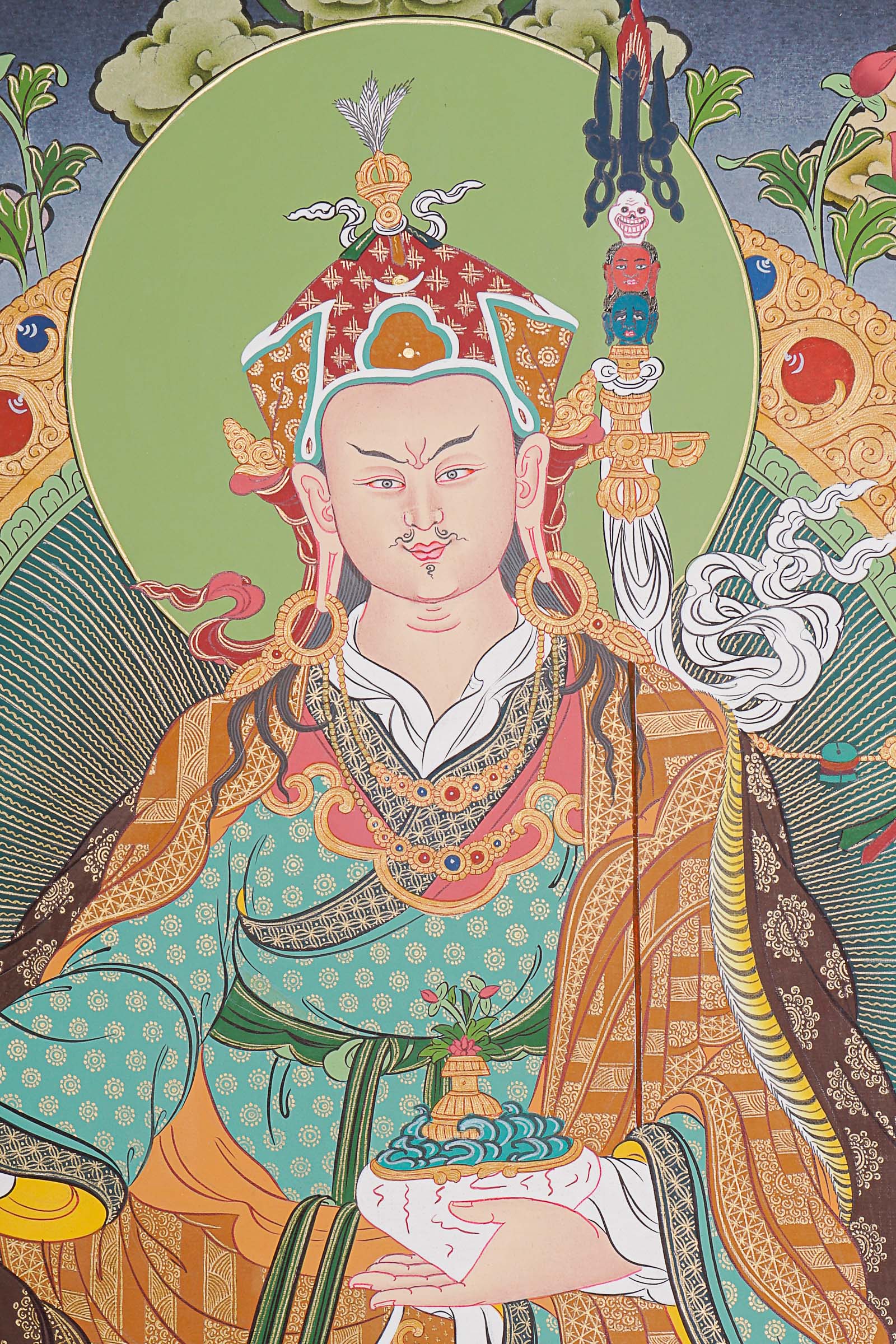 Guru Rinpoche Thangka Painting.