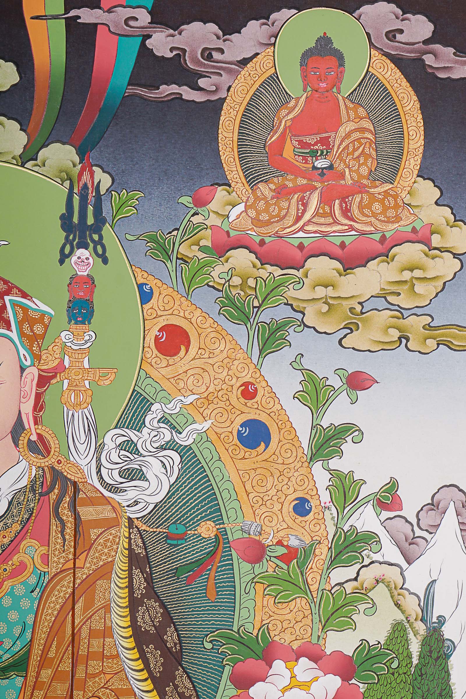 Guru Rinpoche Thangka Painting.