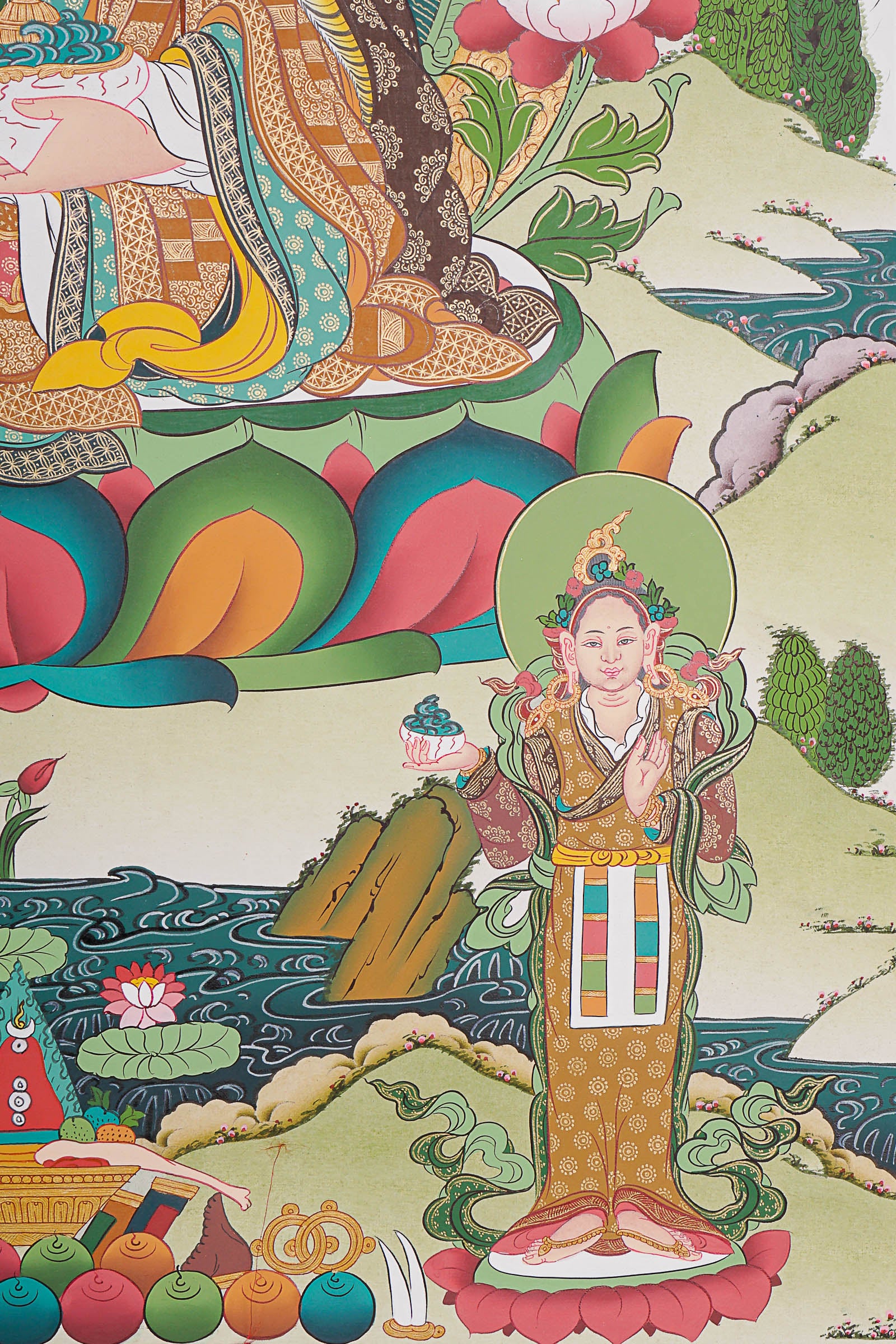 Guru Rinpoche Thangka Painting.