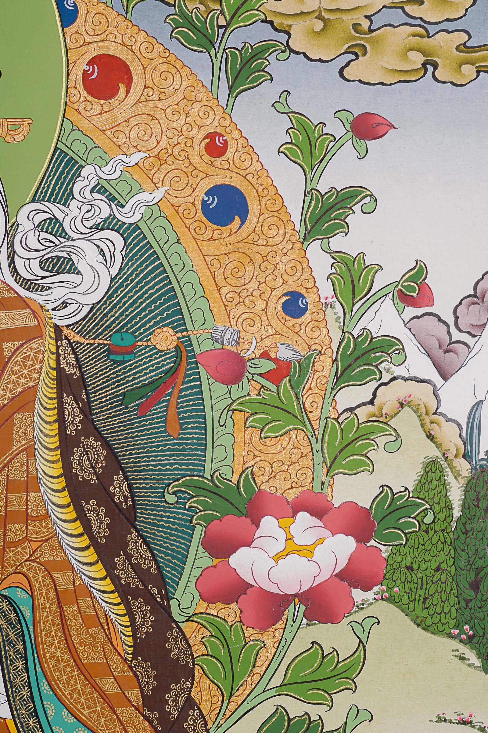 Guru Rinpoche Thangka Painting.