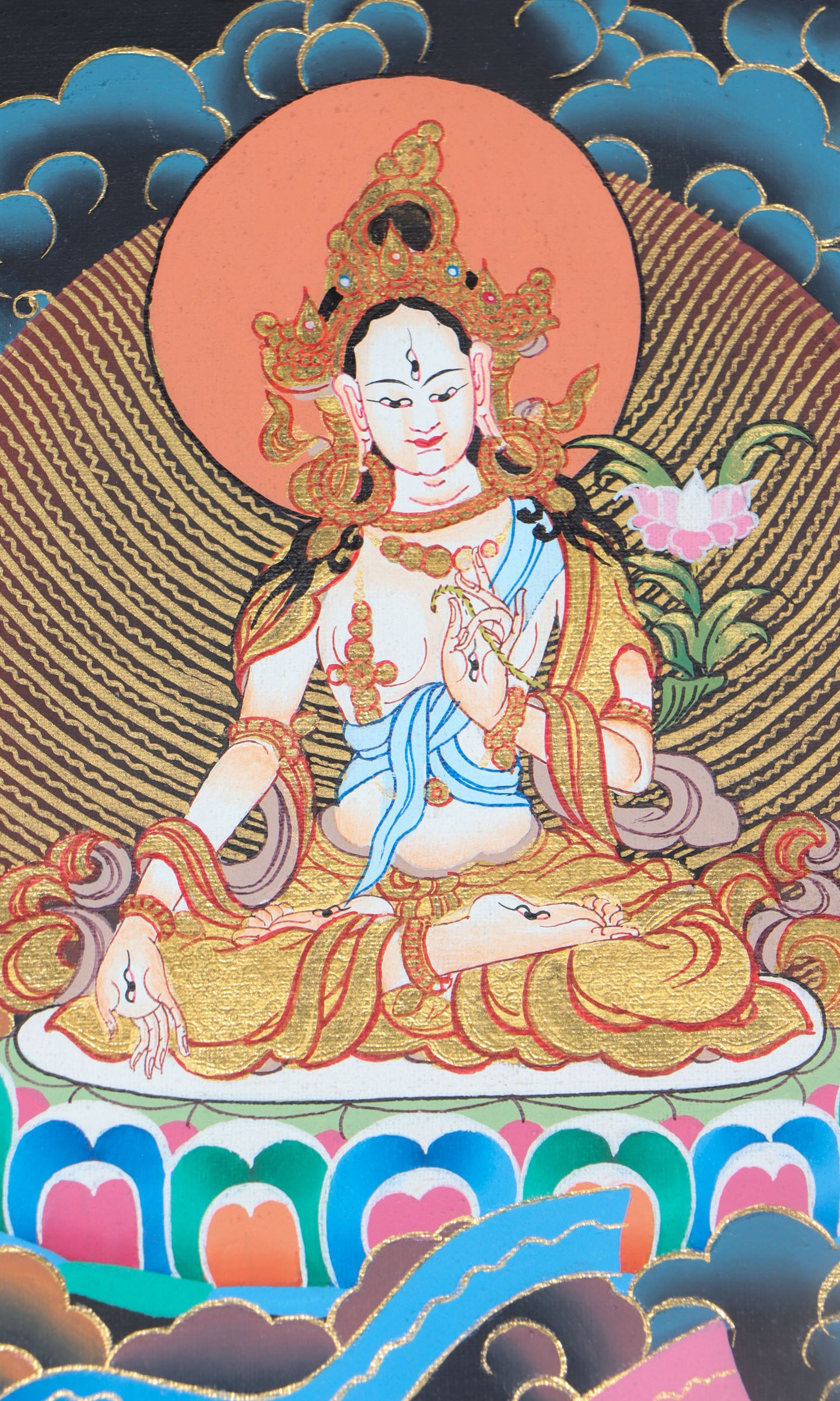 Guru Rinpoche Thangka Painting for prayer and devotion.