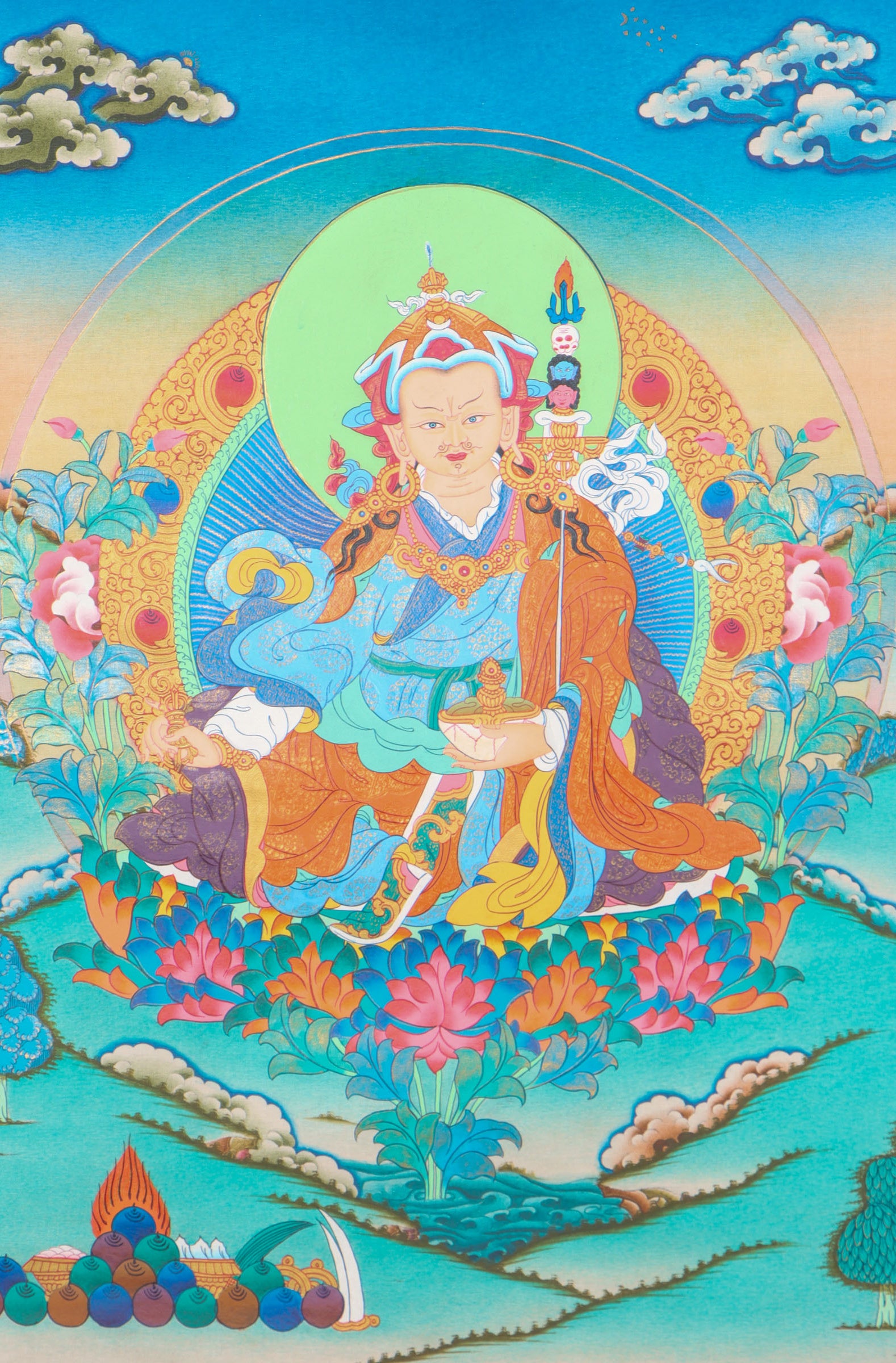 Guru Rinpoche Thangka for spirituality.