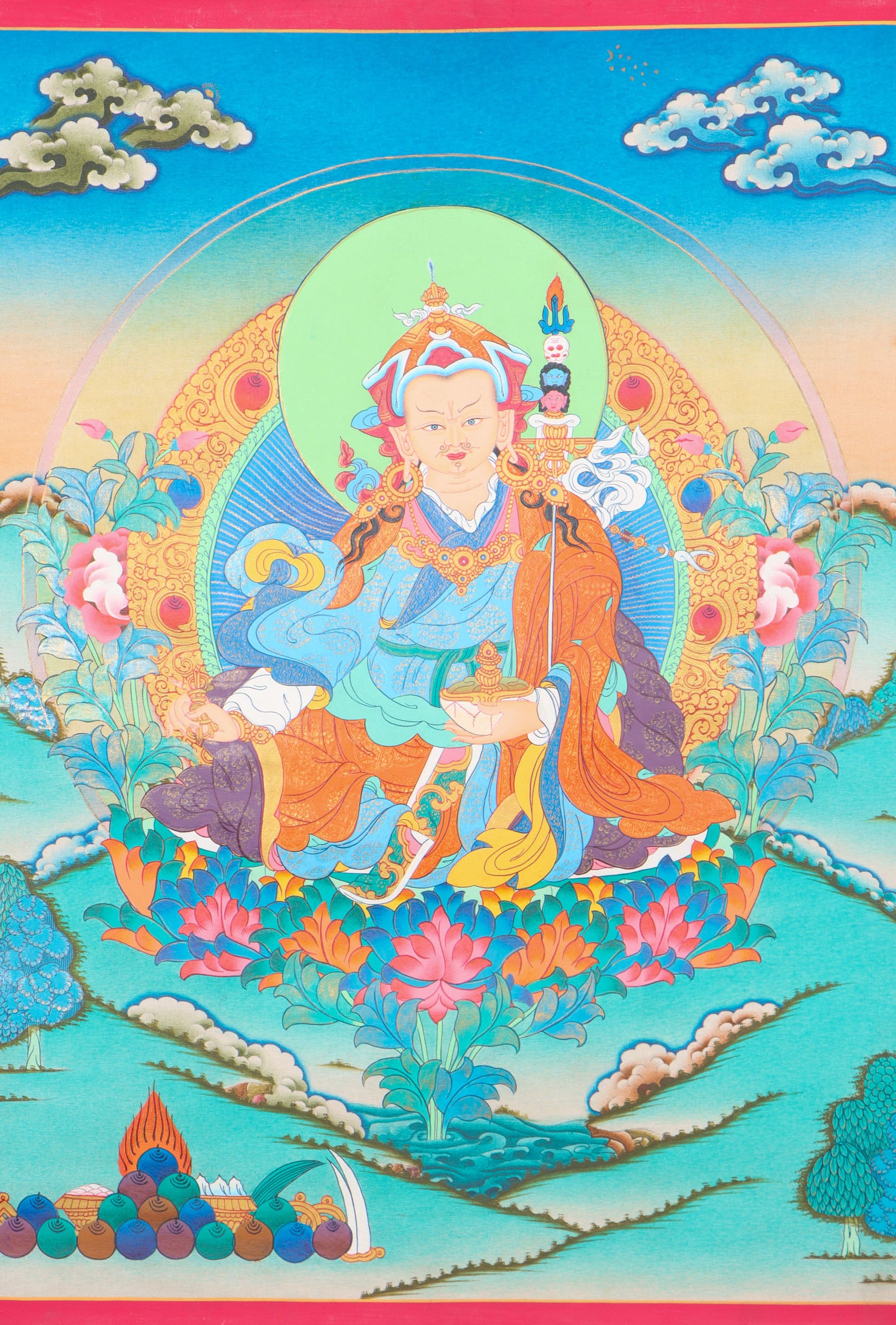 Guru Rinpoche Thangka for spirituality.