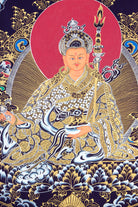 Guru Rinpoche Thangka for various features of his enlightened practices and lessons.