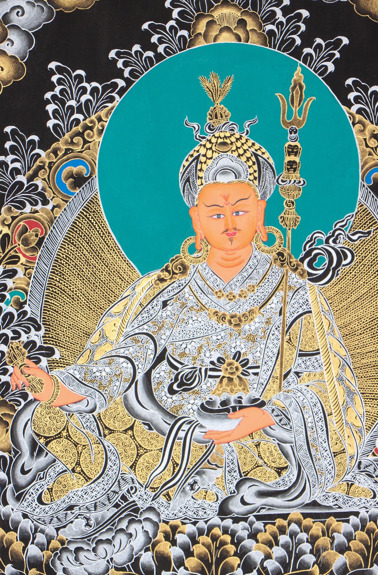Guru Rinpoche Thangka for meditation and spirituality .