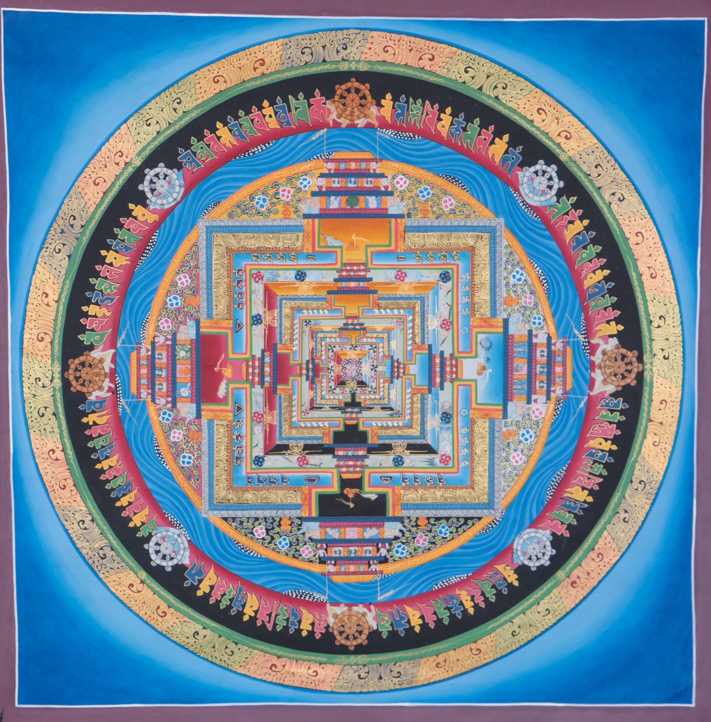 Blue Kalachakra Mandala for  meditation and enlightenment.