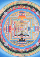Blue  Kalachakra Mandala for meditation and enlightenment.