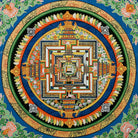 Kalachakra Mandala Thangka in blue color