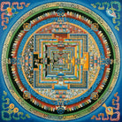 Handmade Kalachakra Mandala Thangka in blue color