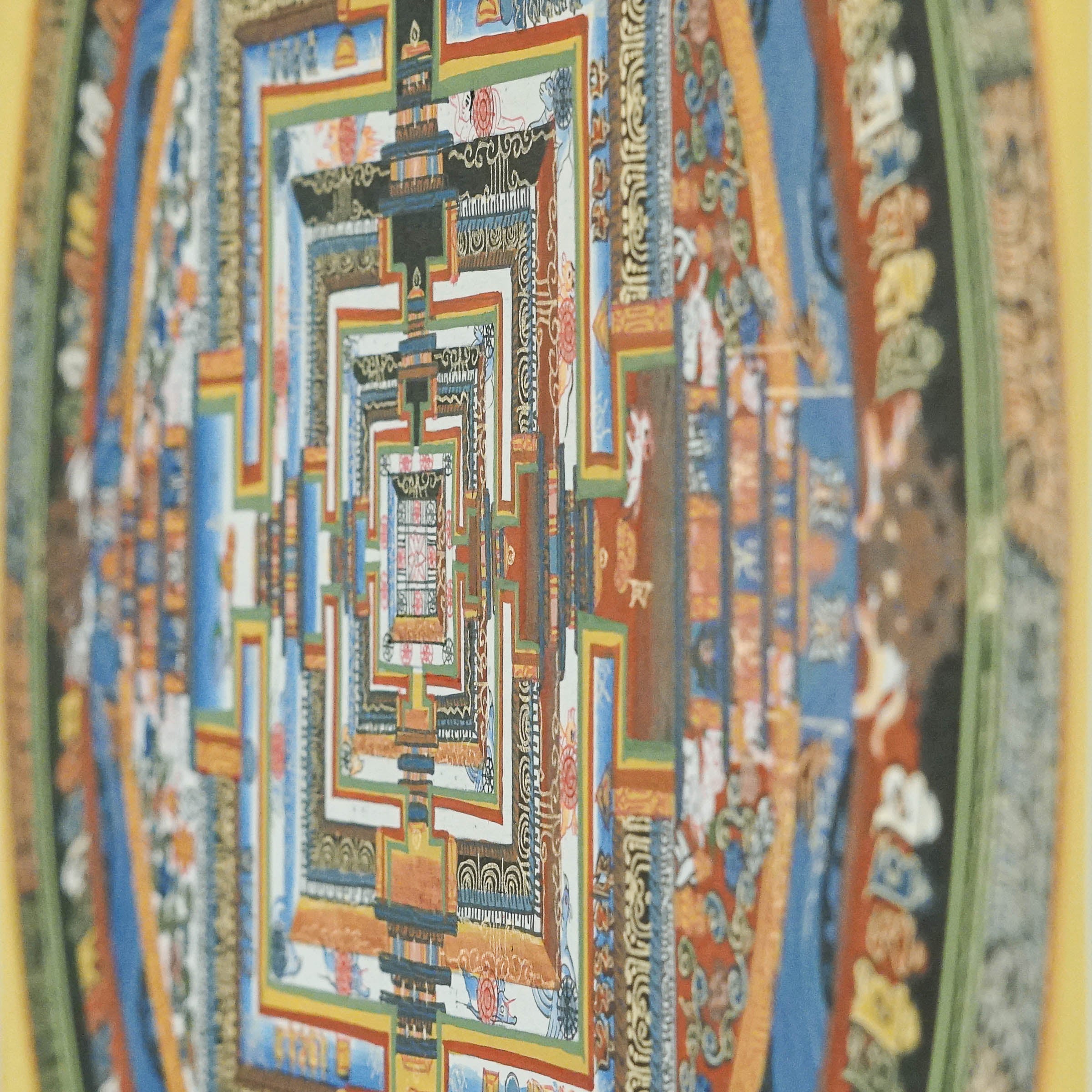 Handmade Kalchakra Mandala Thangka Painting